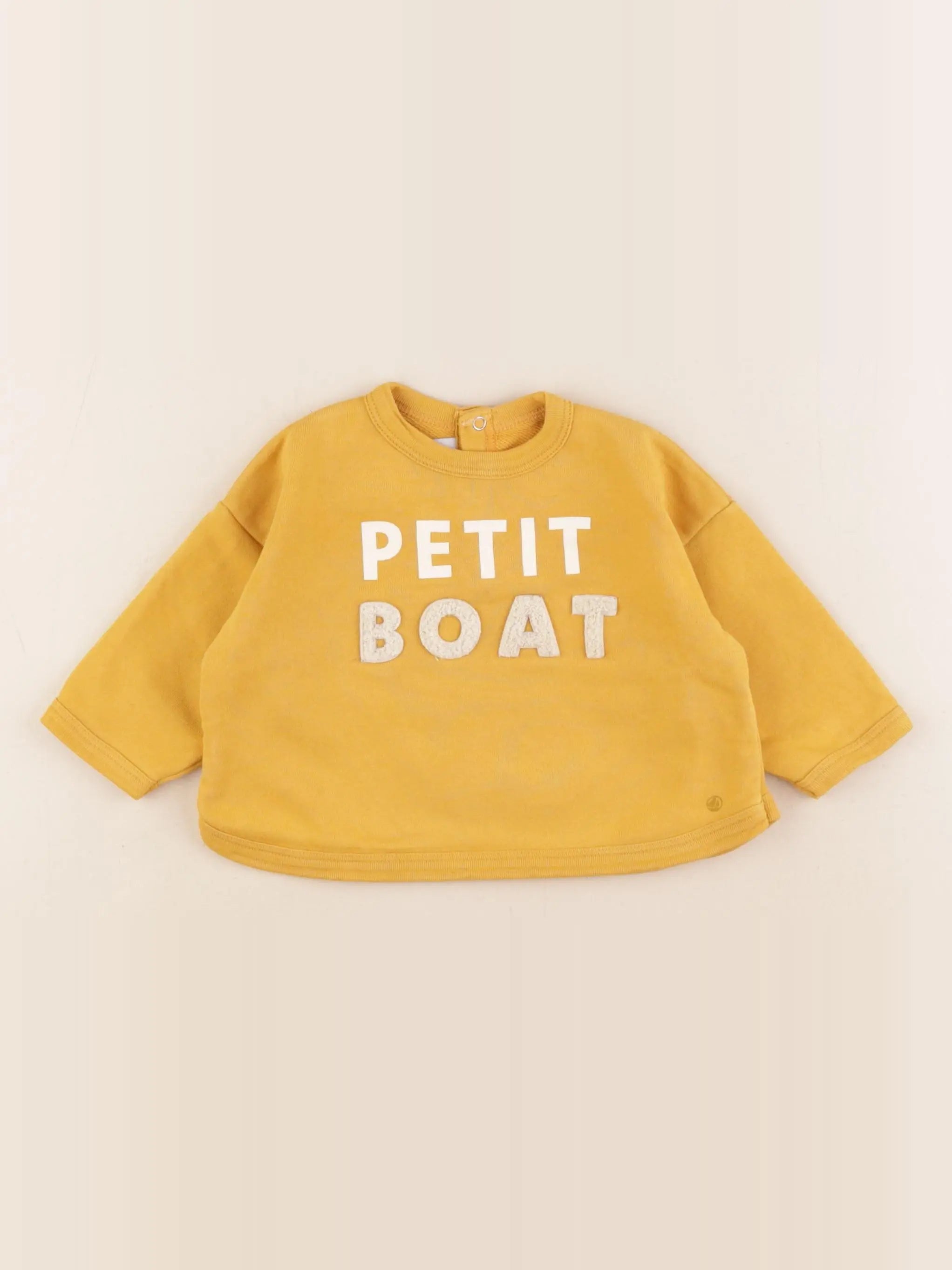 Petit Bateau - sweat jaune - 6 mois