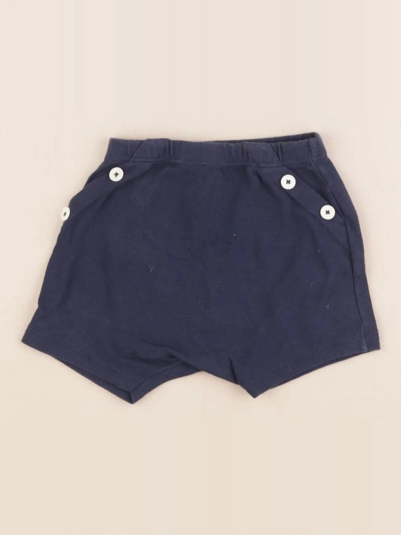 Petit Bateau - short bleu - 6 mois