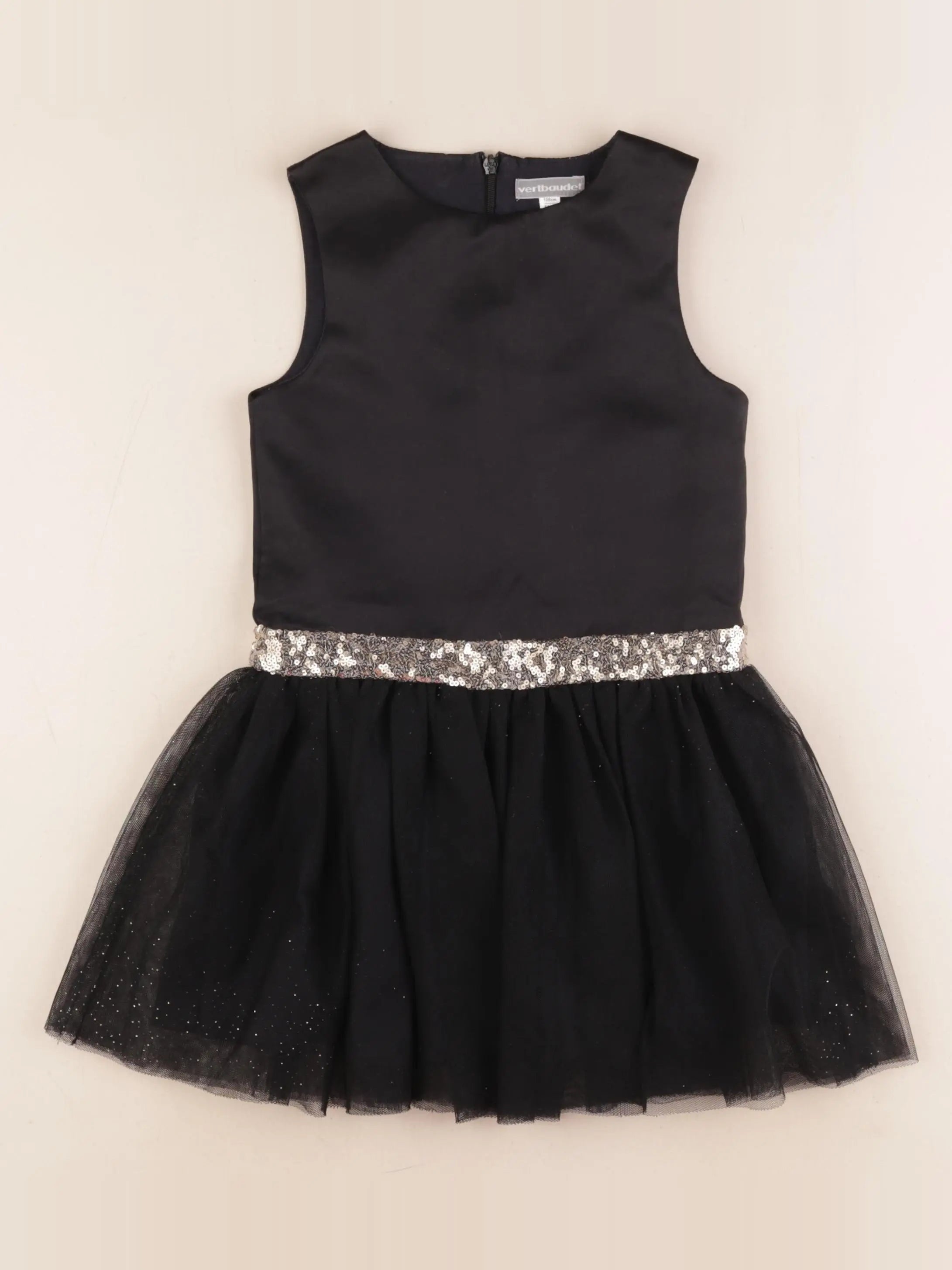 Vertbaudet - robe noir, or - 5 ans