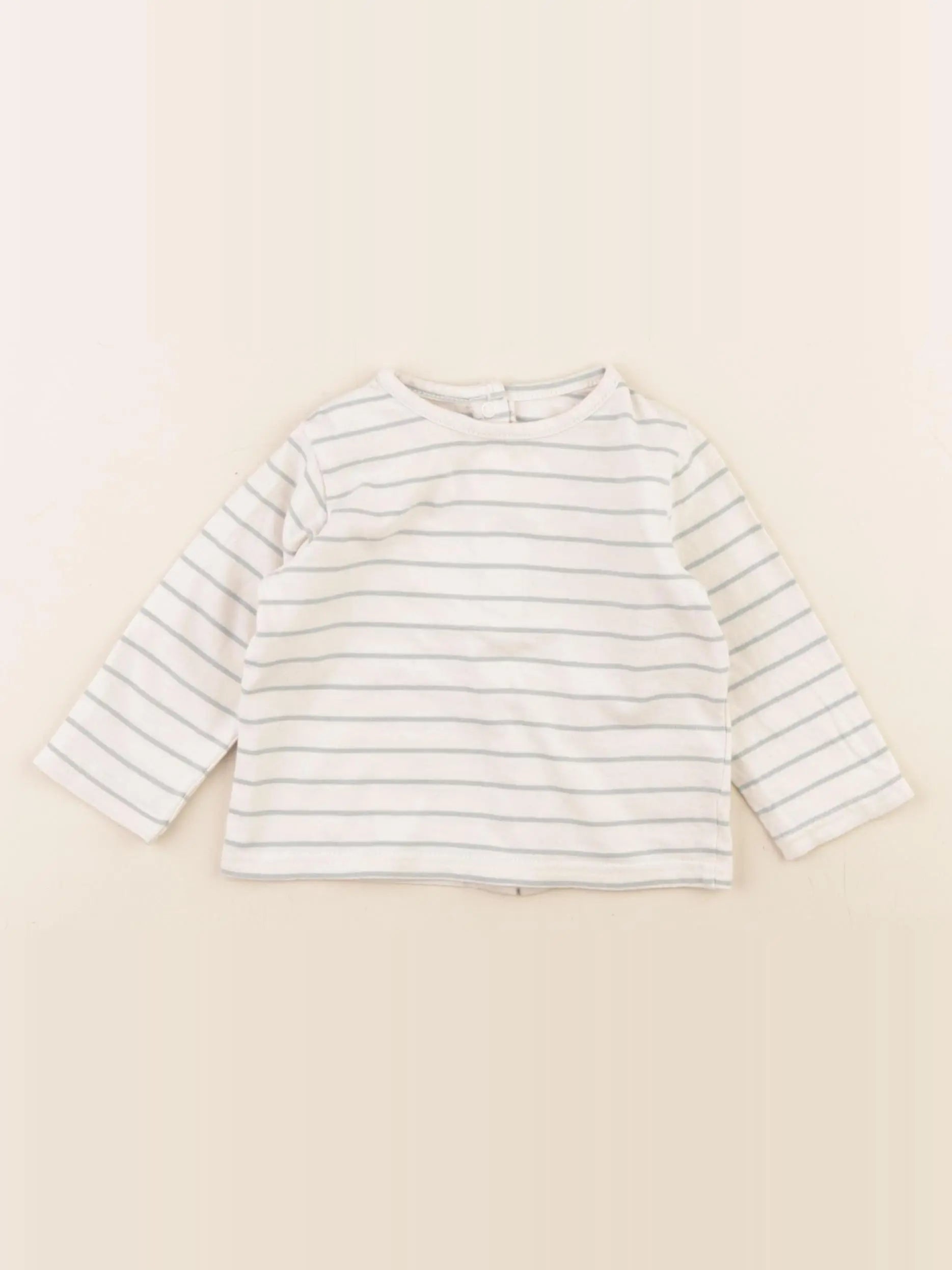 Vertbaudet - tee-shirt beige, vert - 6 mois