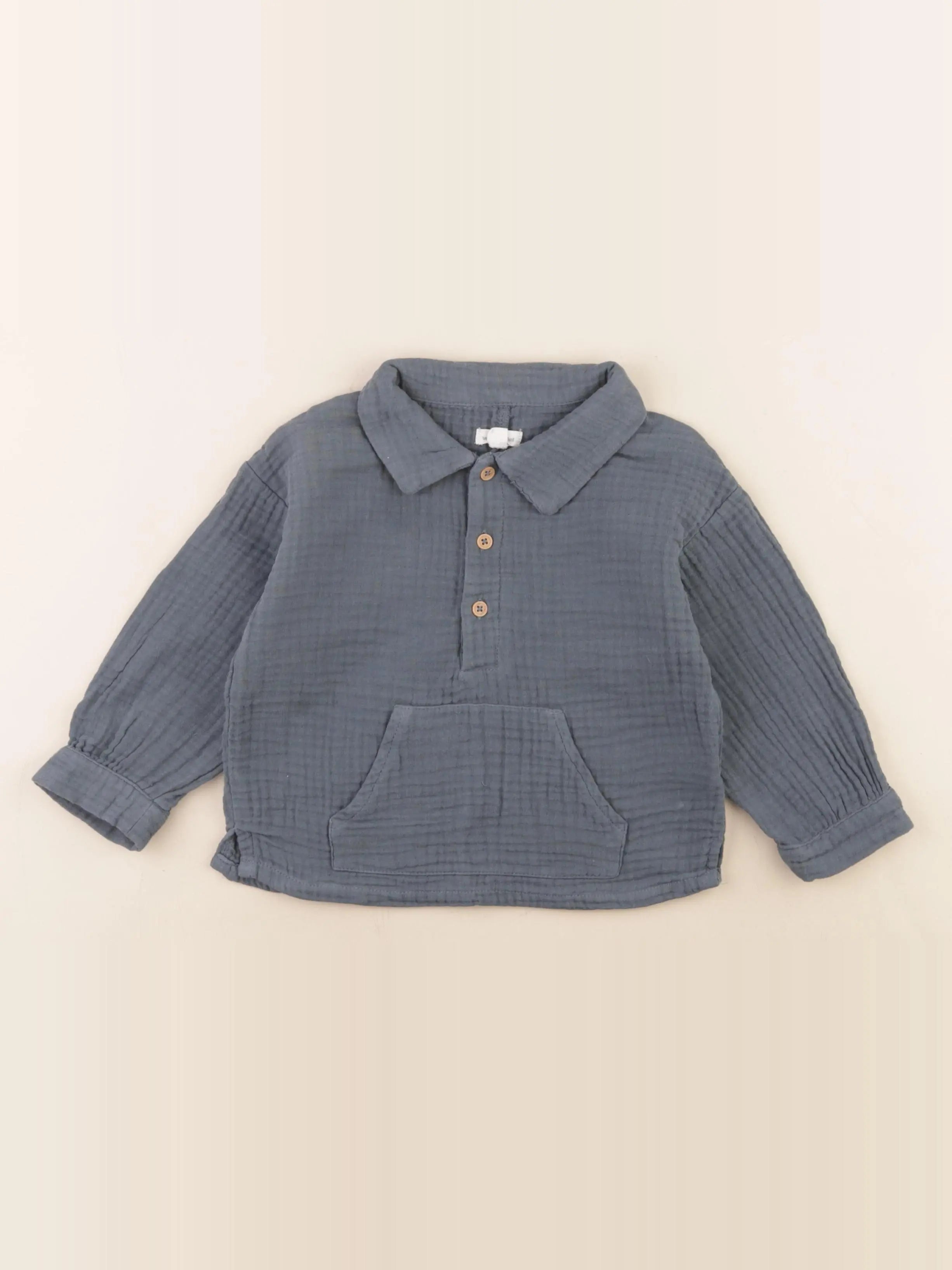 Vertbaudet - chemise bleu - 24 mois
