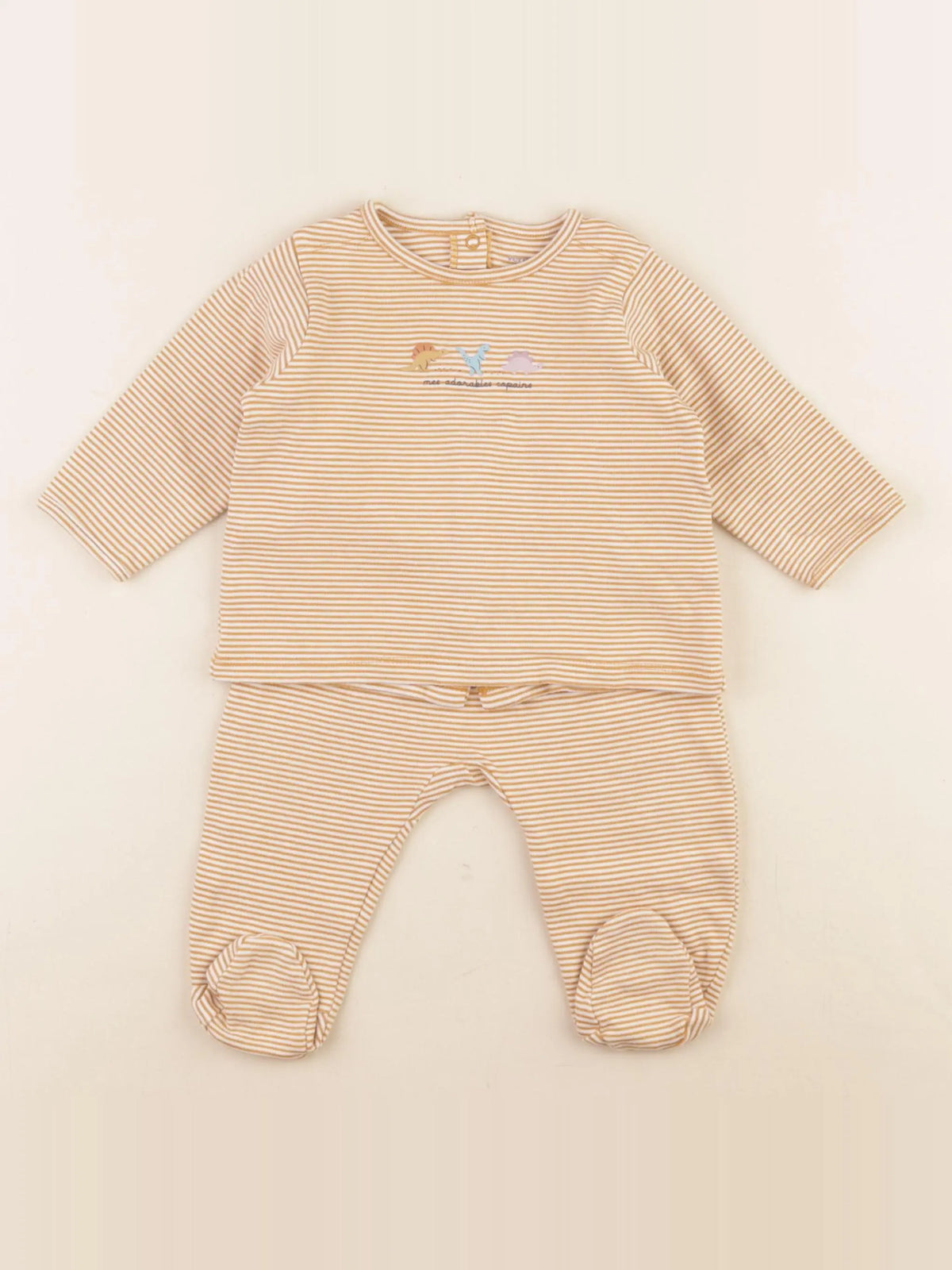 Vertbaudet - pyjama coton jaune - 6 mois