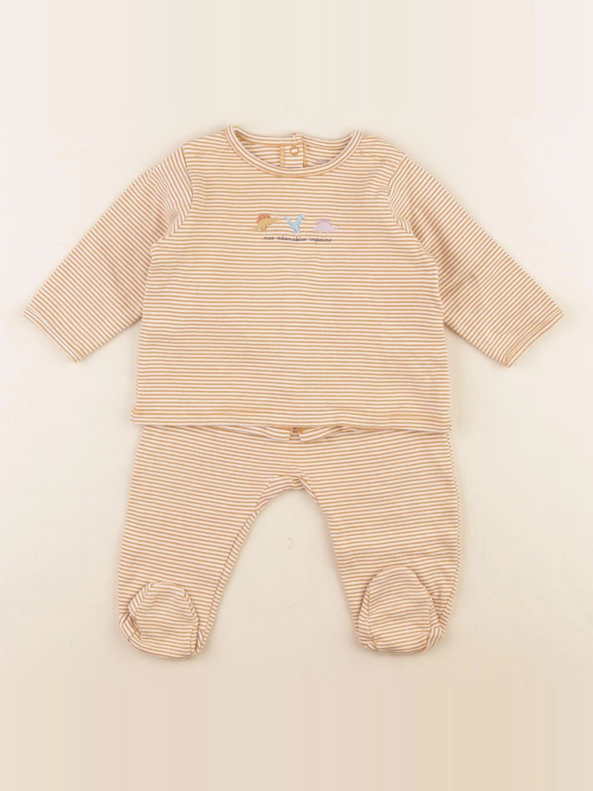Vertbaudet - pyjama coton jaune - 6 mois