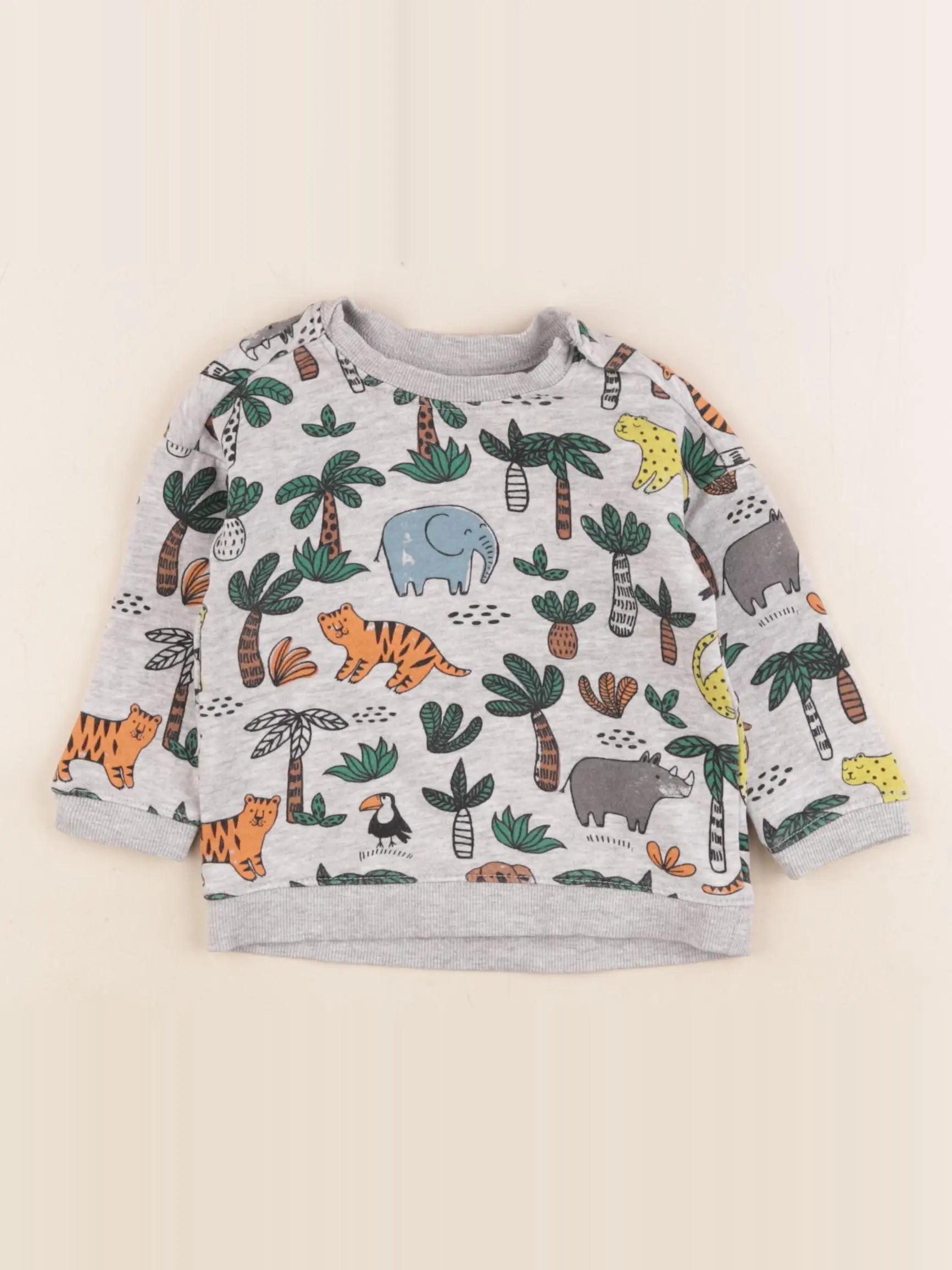 H&M - sweat gris - 6 mois