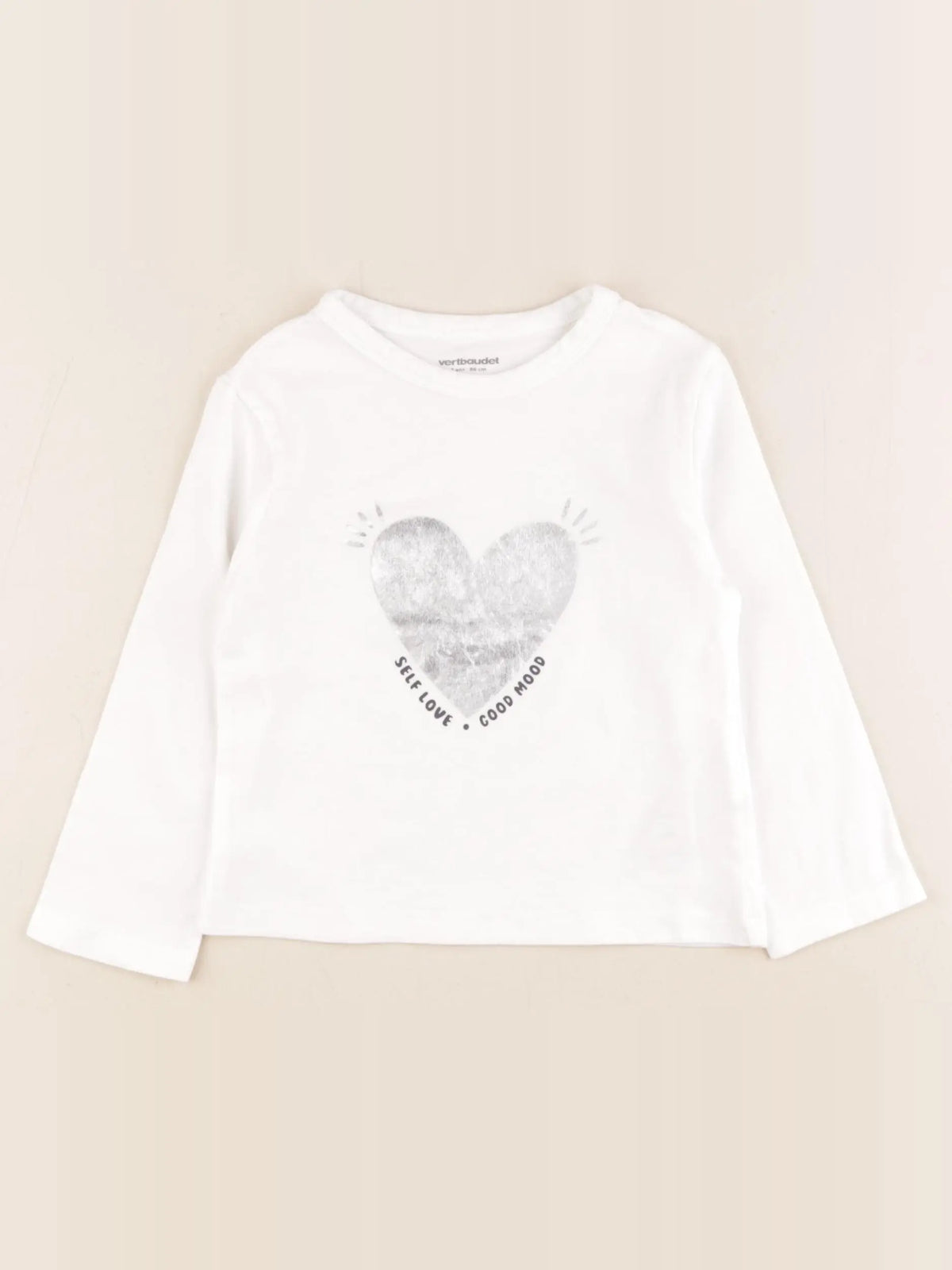 Vertbaudet - tee-shirt blanc - 2 ans