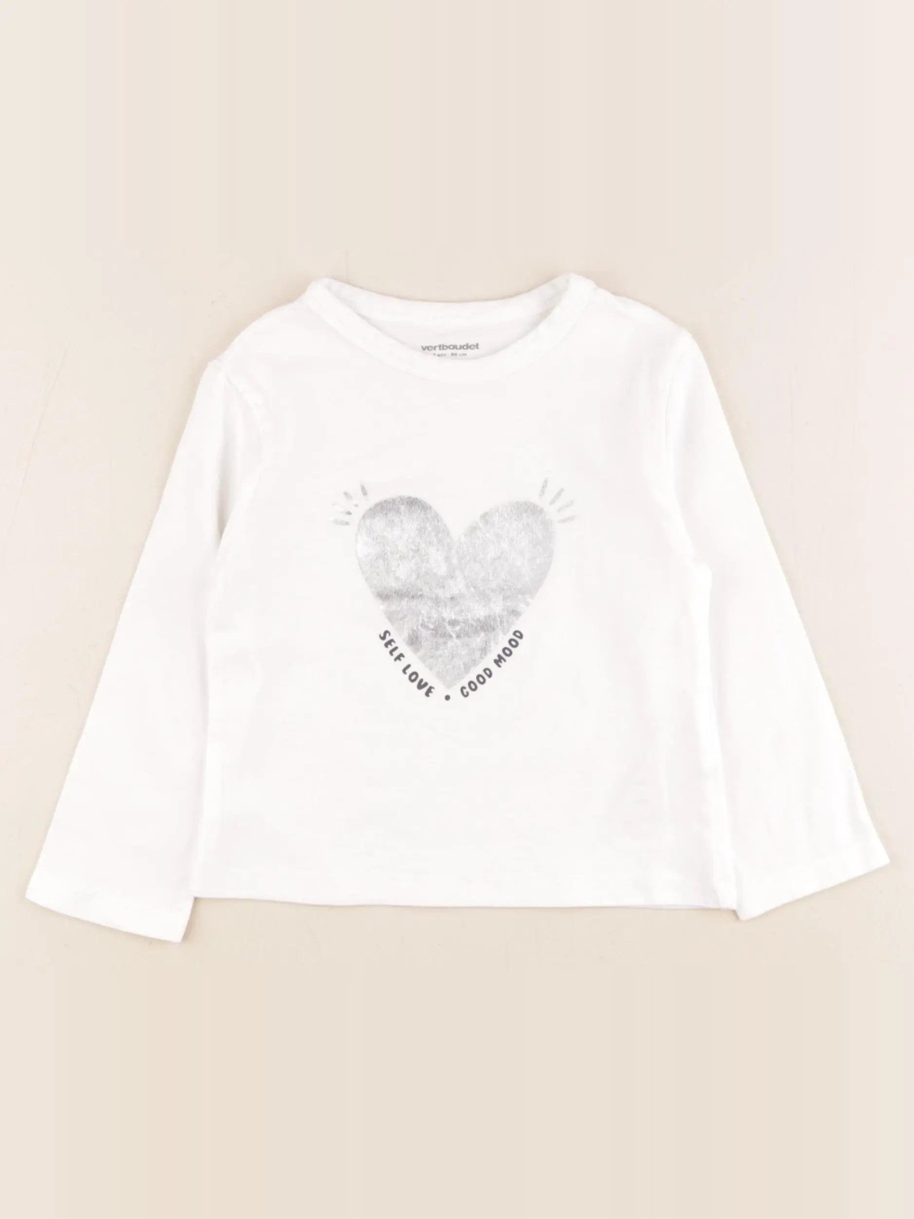 Vertbaudet - tee-shirt blanc - 2 ans