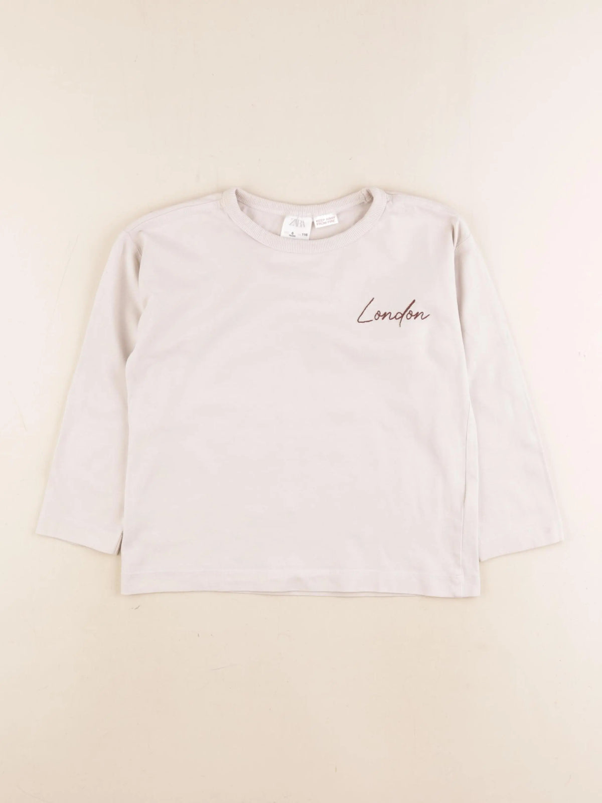 Zara - tee-shirt beige - 6 ans