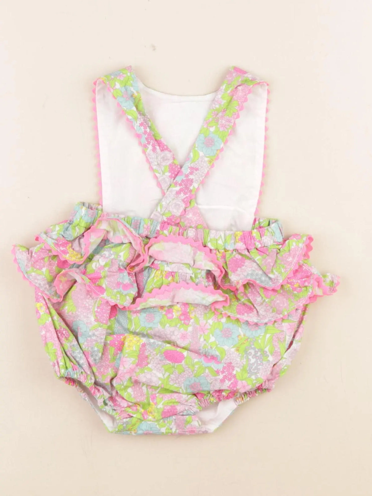 Jacadi - combinaison liberty rose, vert - 12 mois