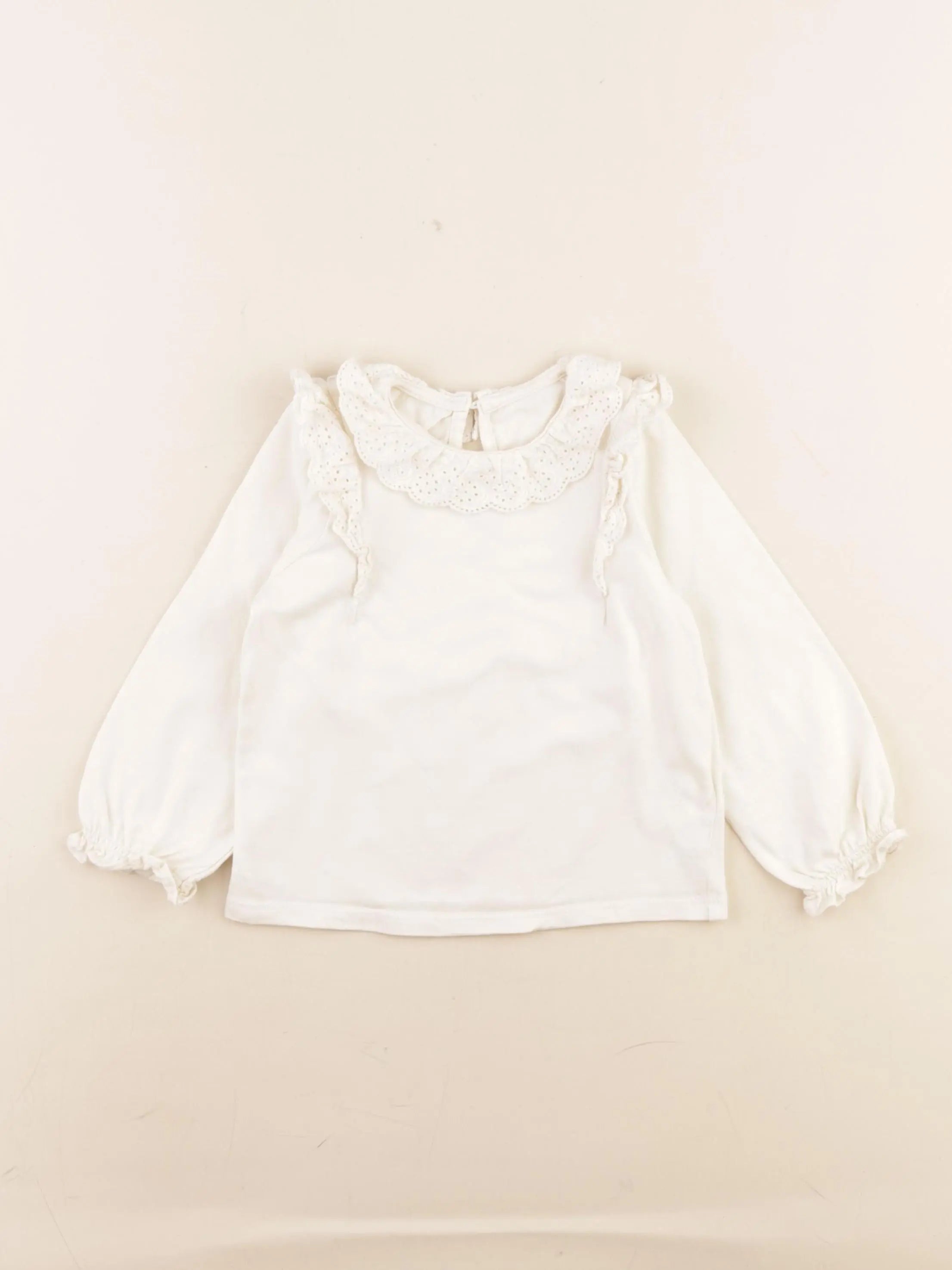 Vertbaudet - pyjama velours rose, blanc - 2 ans