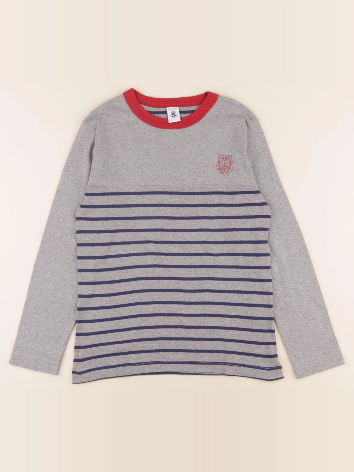Petit Bateau - tee-shirt gris - 10 ans