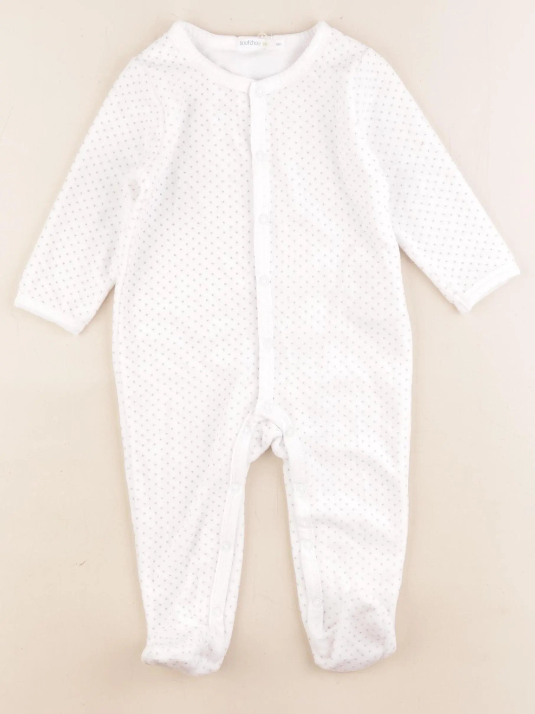 Boutchou - pyjama velours blanc - 6 mois