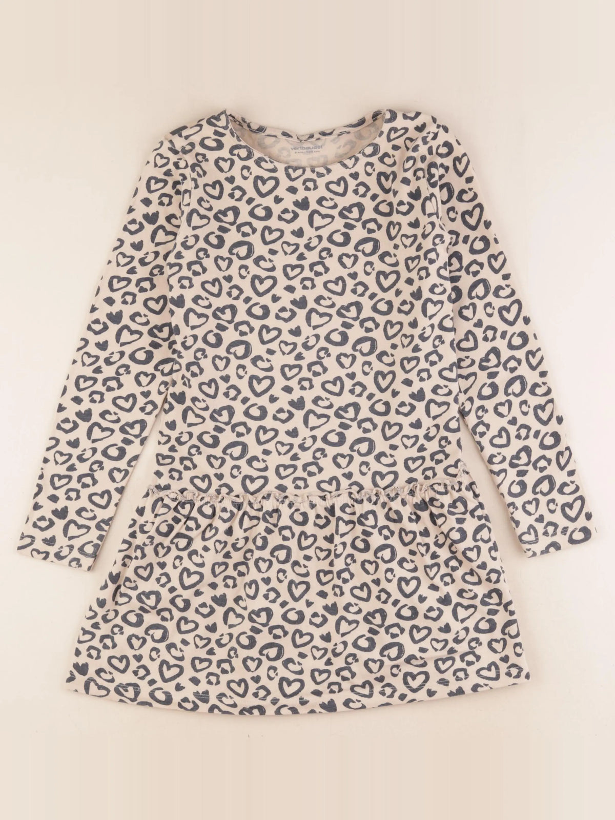 Vertbaudet - robe bleu, beige - 8 ans