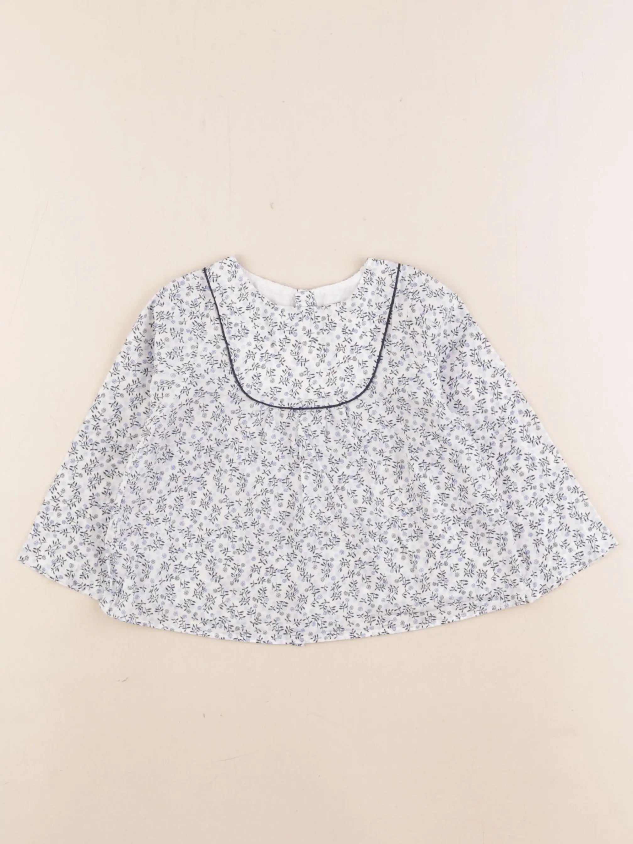 Jacadi - blouse blanc, bleu - 18 mois