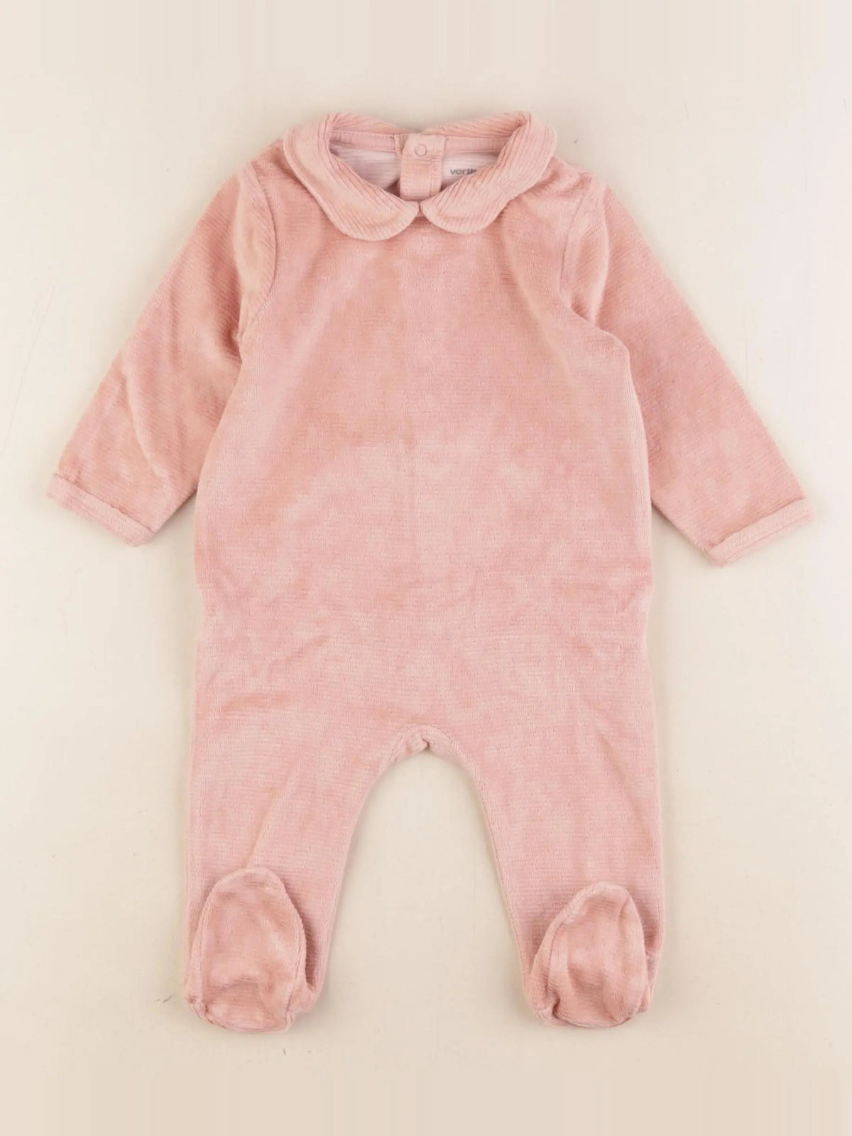 Vertbaudet - pyjama velours rose - 6 mois