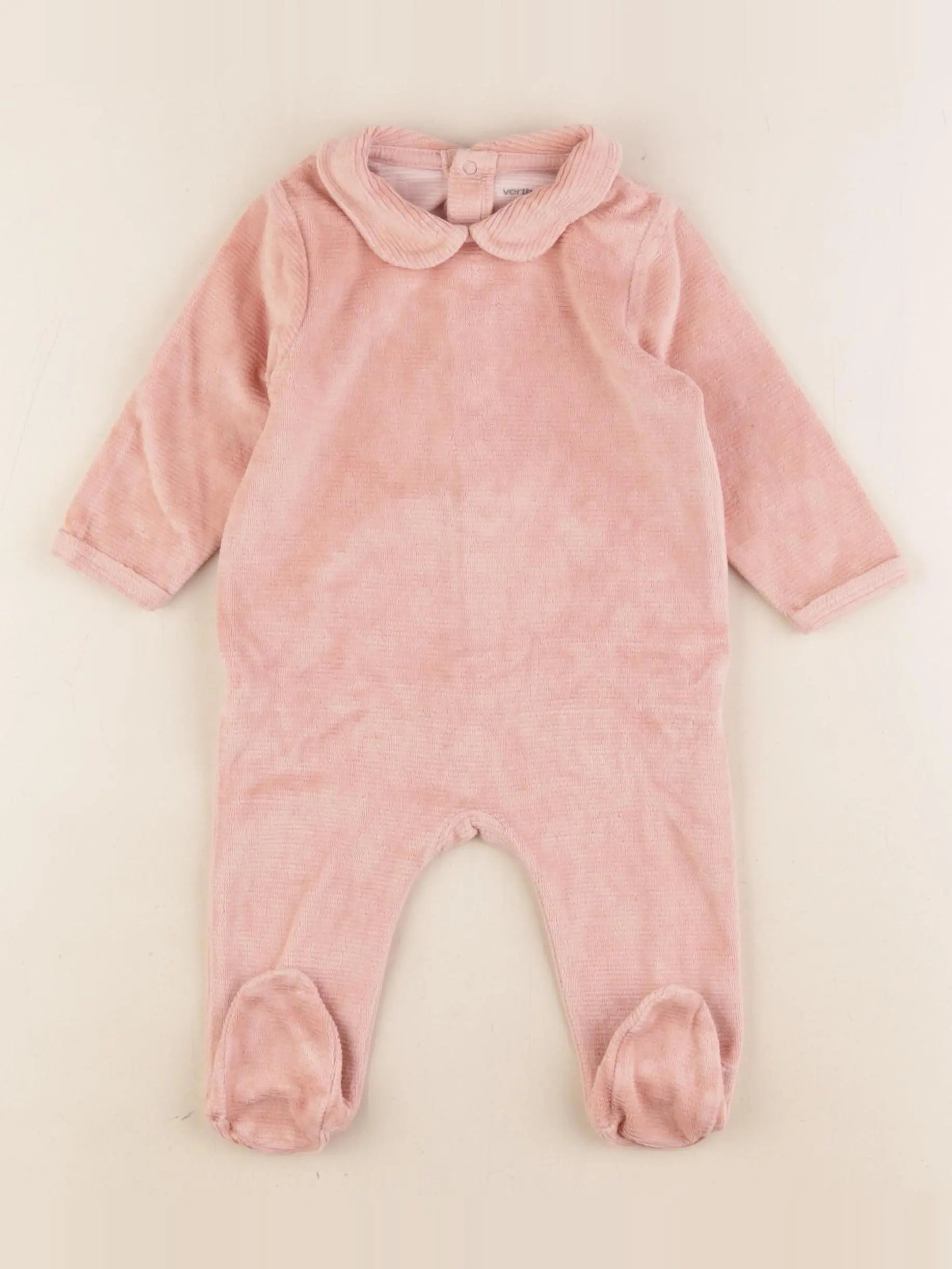 Vertbaudet - pyjama velours rose - 6 mois