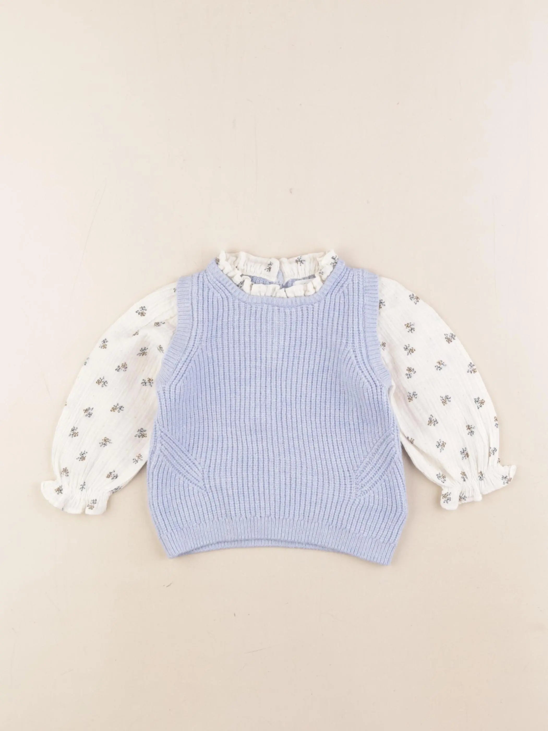 Vertbaudet - pull bleu - 9 mois