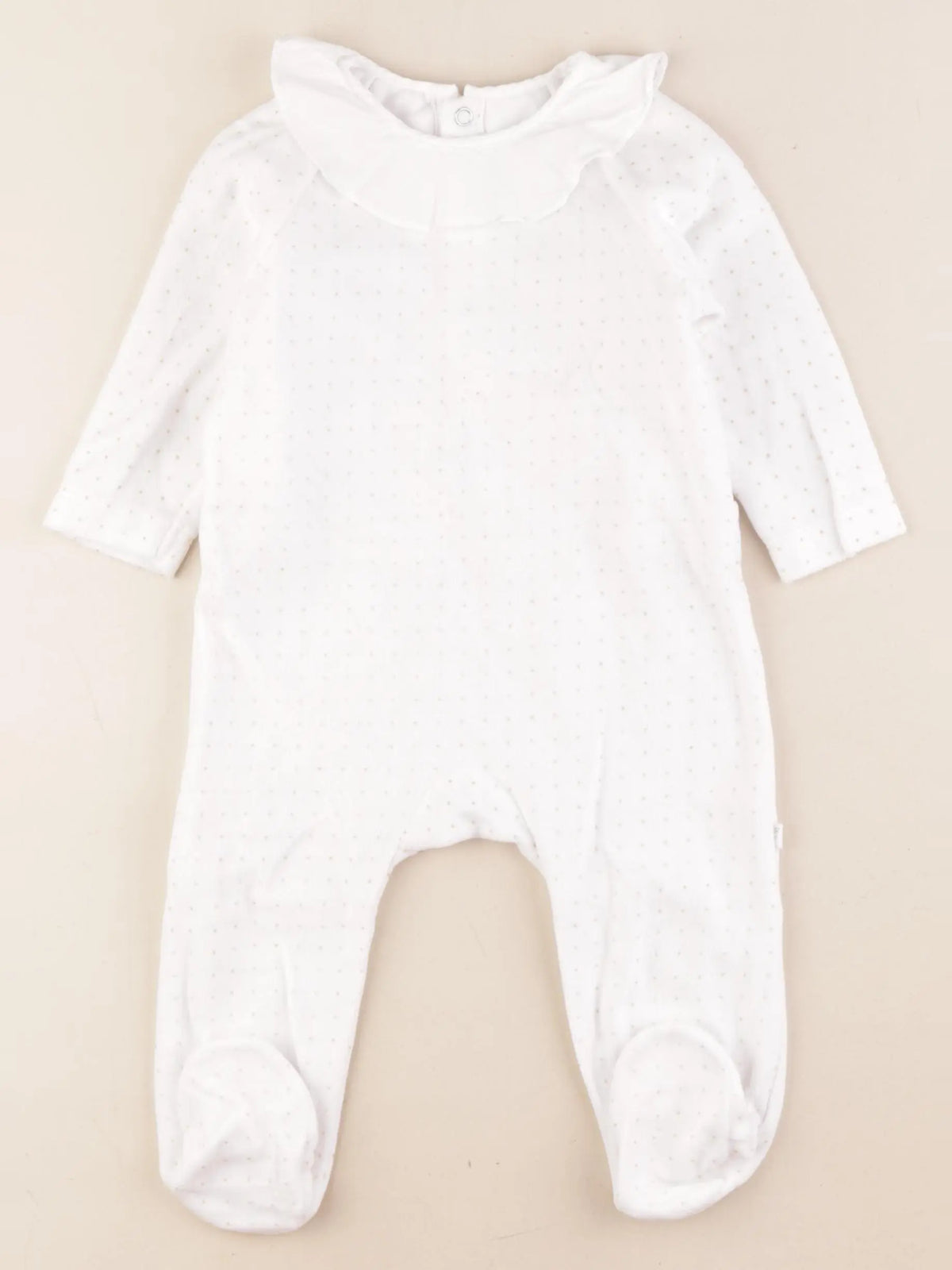 Jacadi - pyjama velours blanc, or - 12 mois