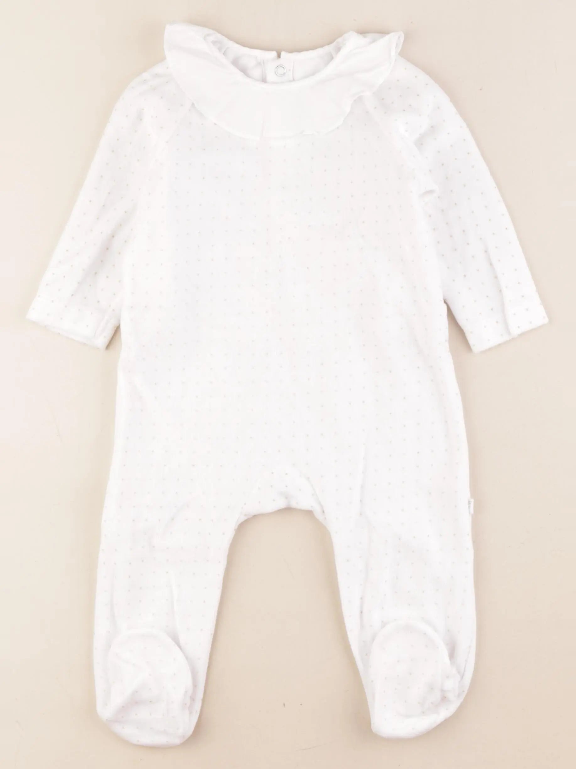 Jacadi - pyjama velours blanc, or - 12 mois