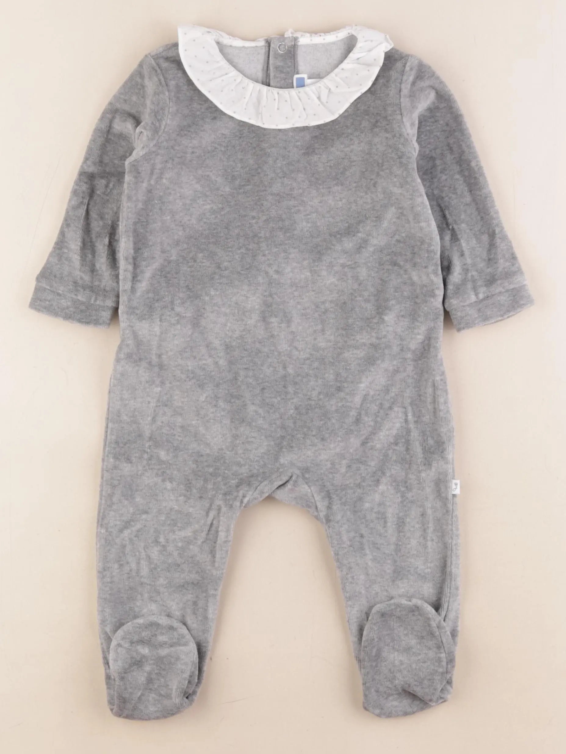 Jacadi - pyjama velours argent, gris - 12 mois