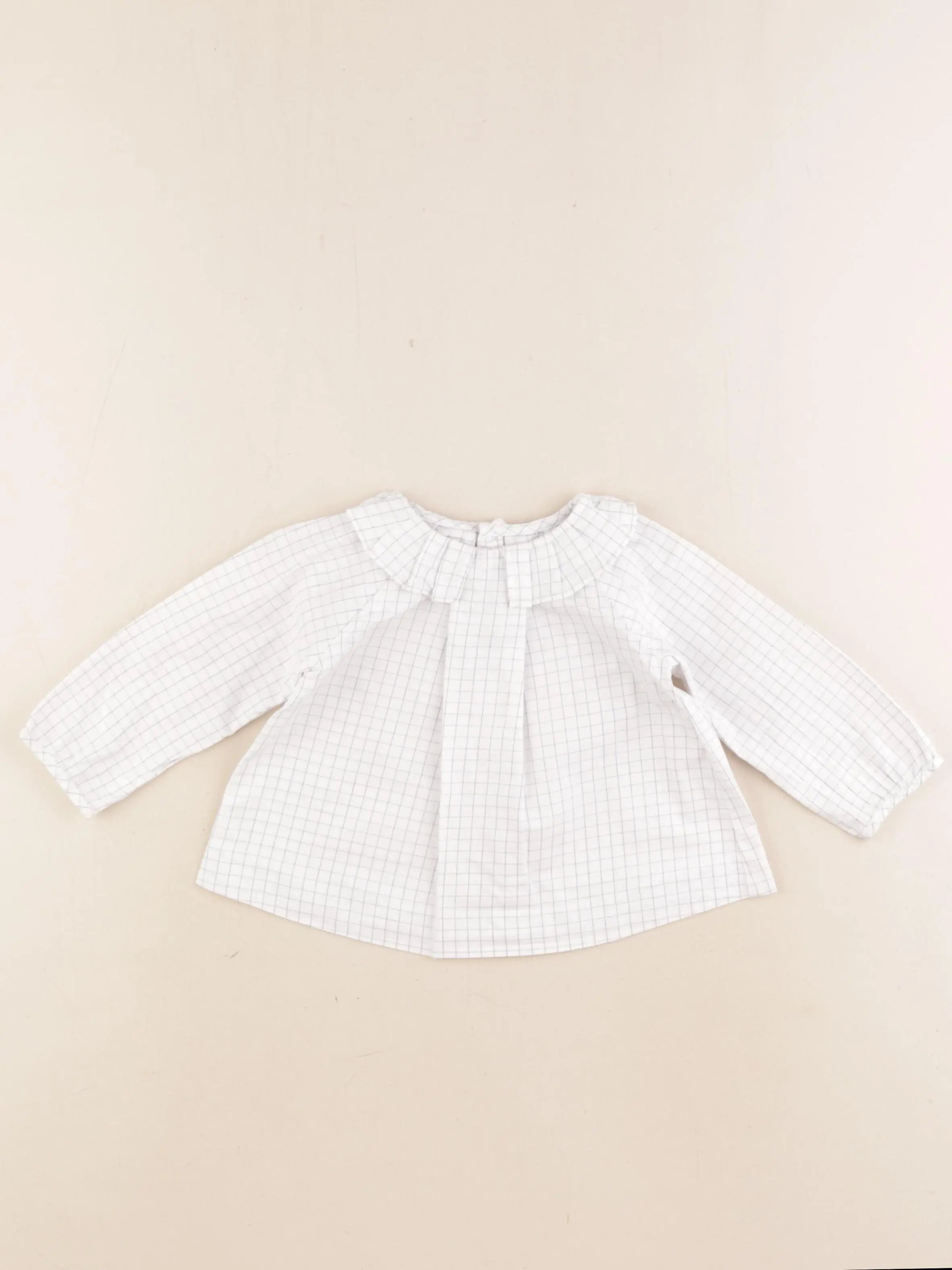 Jacadi - blouse blanc, bleu - 12 mois
