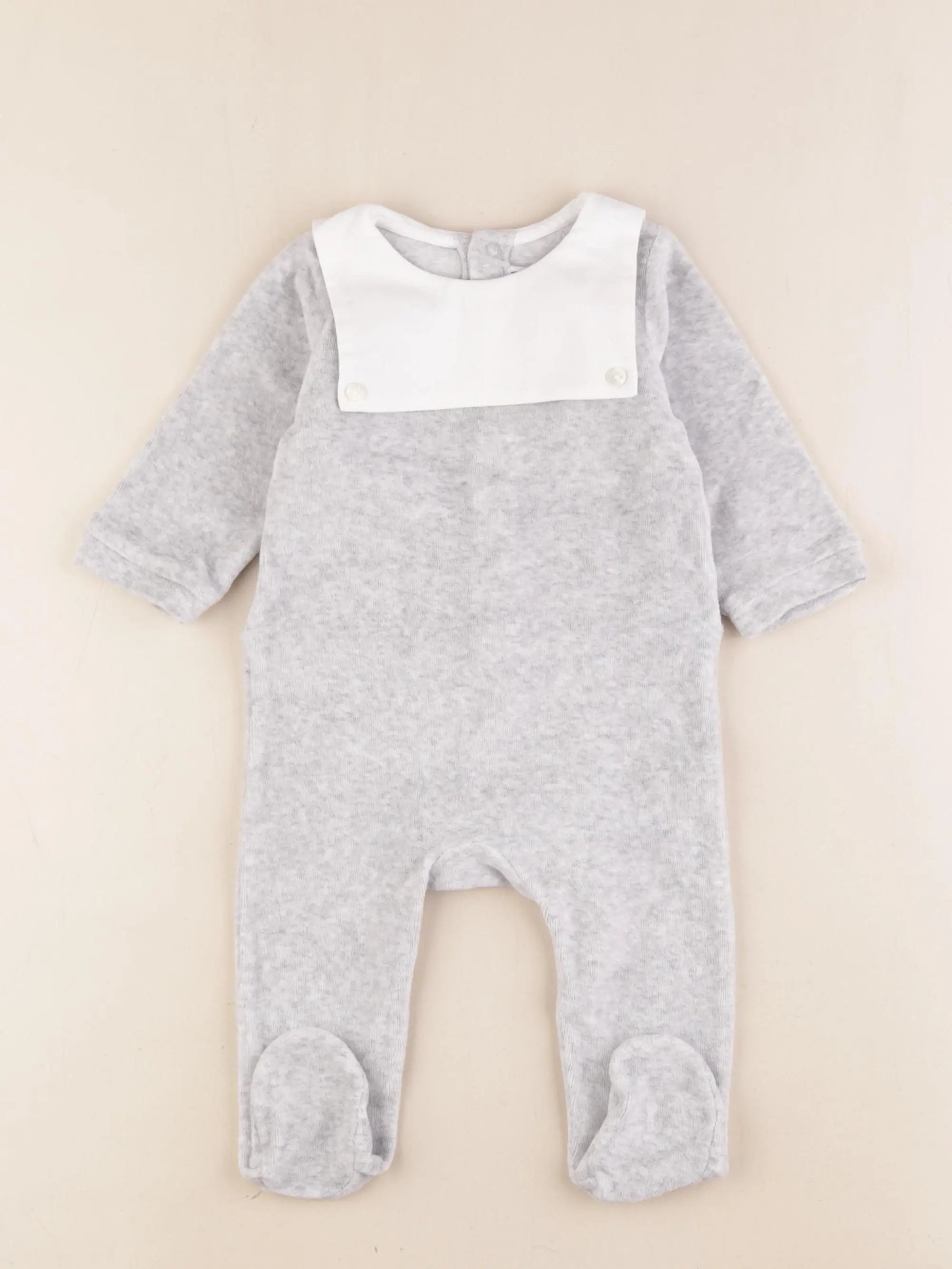 Jacadi - pyjama velours gris - 6 mois