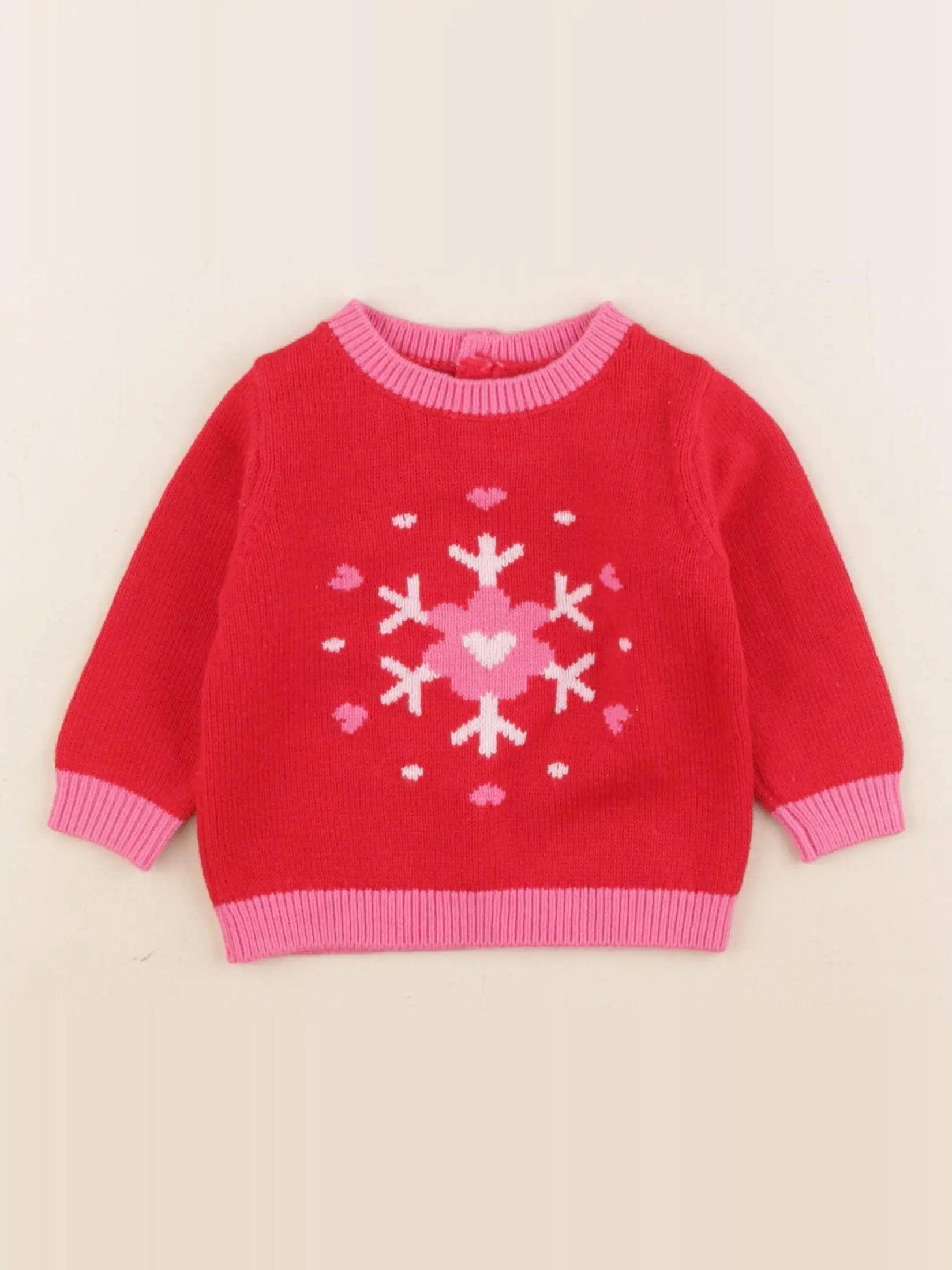 Jacadi - pull rouge, rose - 6 mois