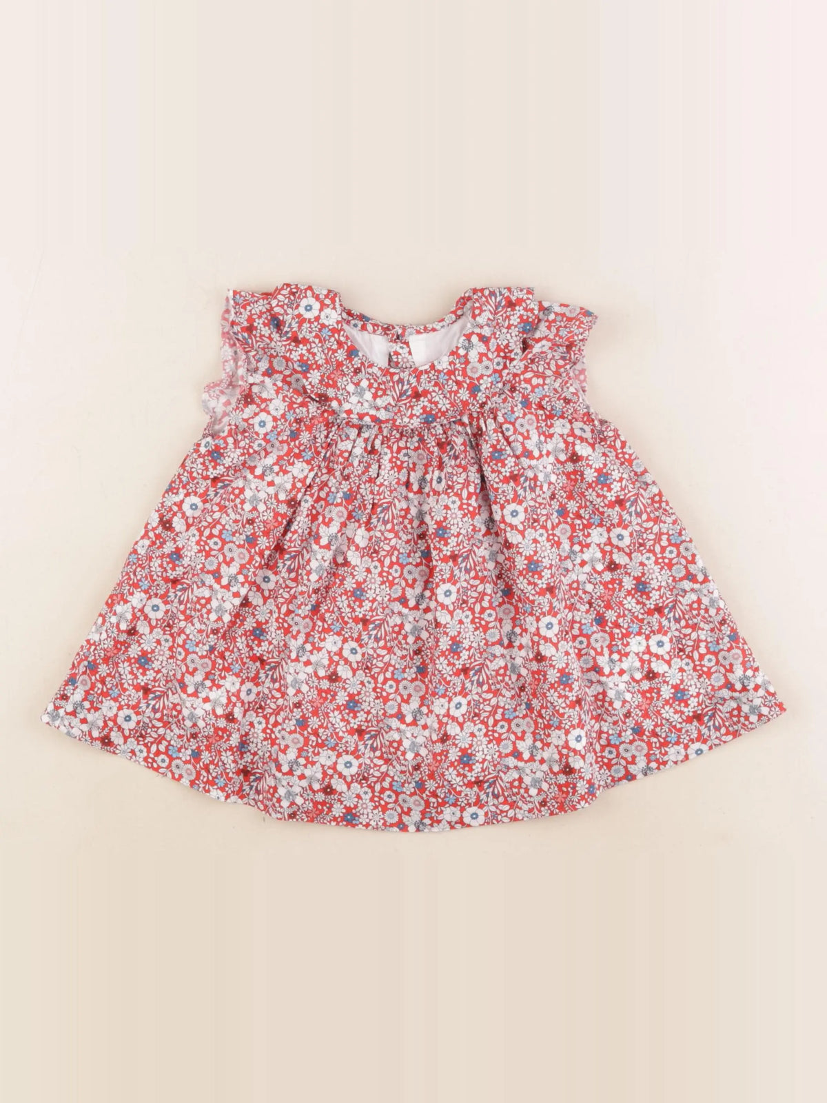 Jacadi - robe liberty rouge - 6 mois