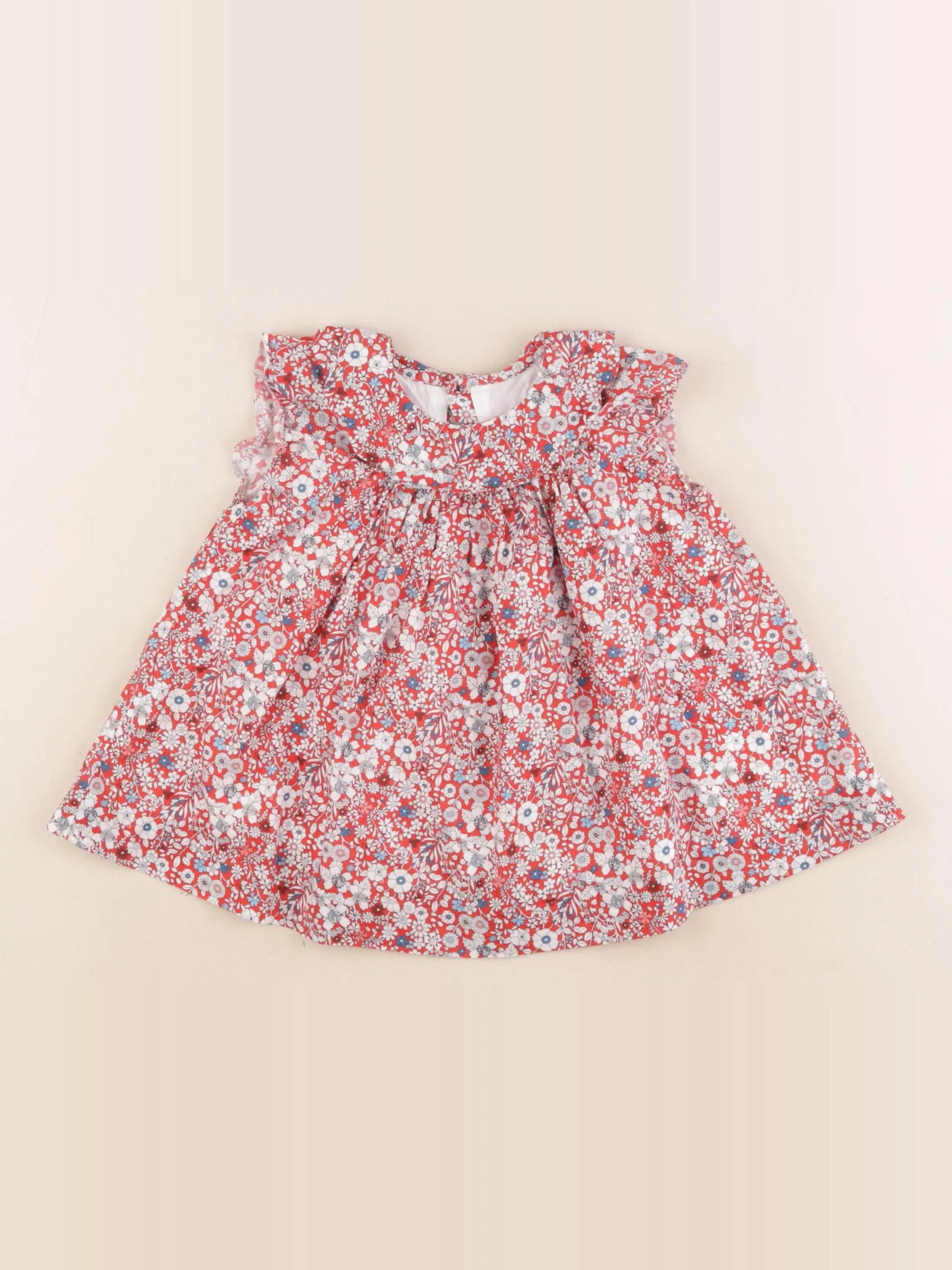Jacadi - robe liberty rouge - 6 mois