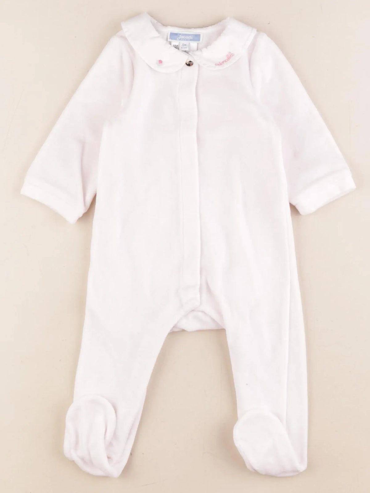 Jacadi - pyjama velours rose - 6 mois