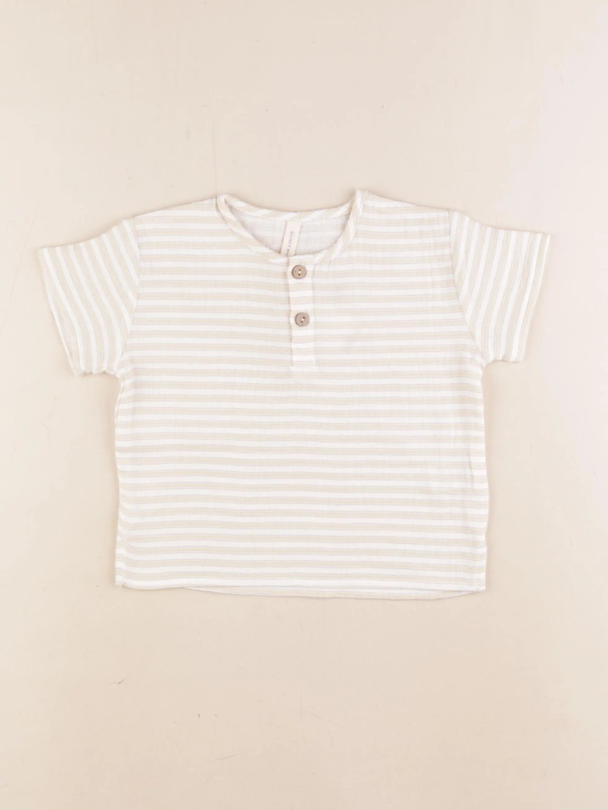 Quincy Mae - chemise blanc, beige - 12/18 mois