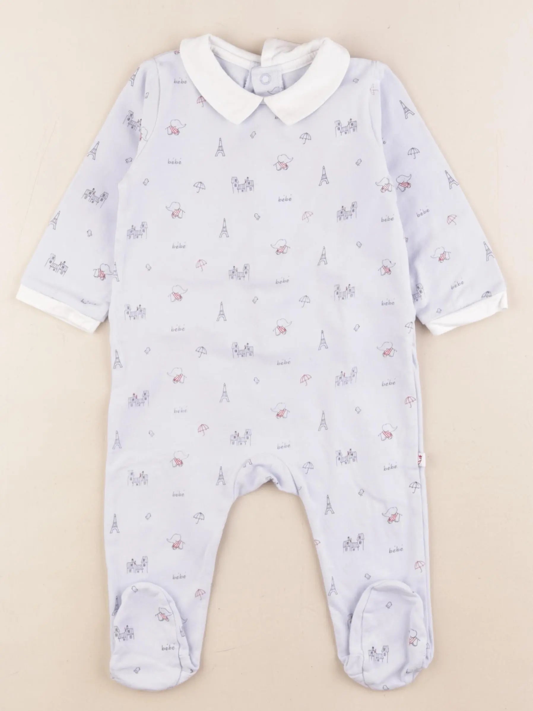 Jacadi - pyjama coton bleu - 12 mois