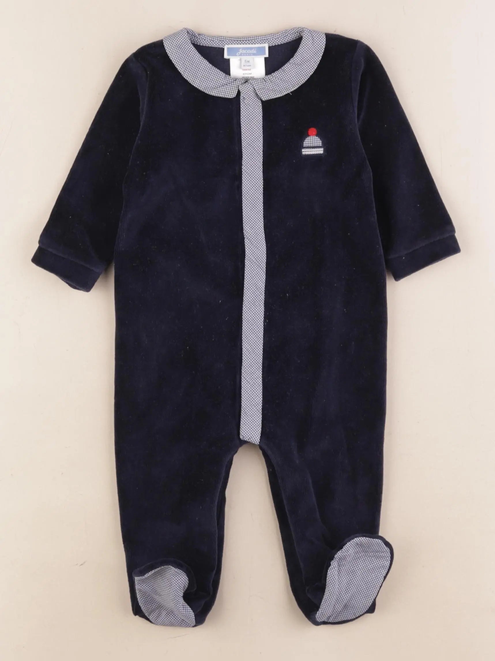 Jacadi - pyjama velours bleu - 6 mois