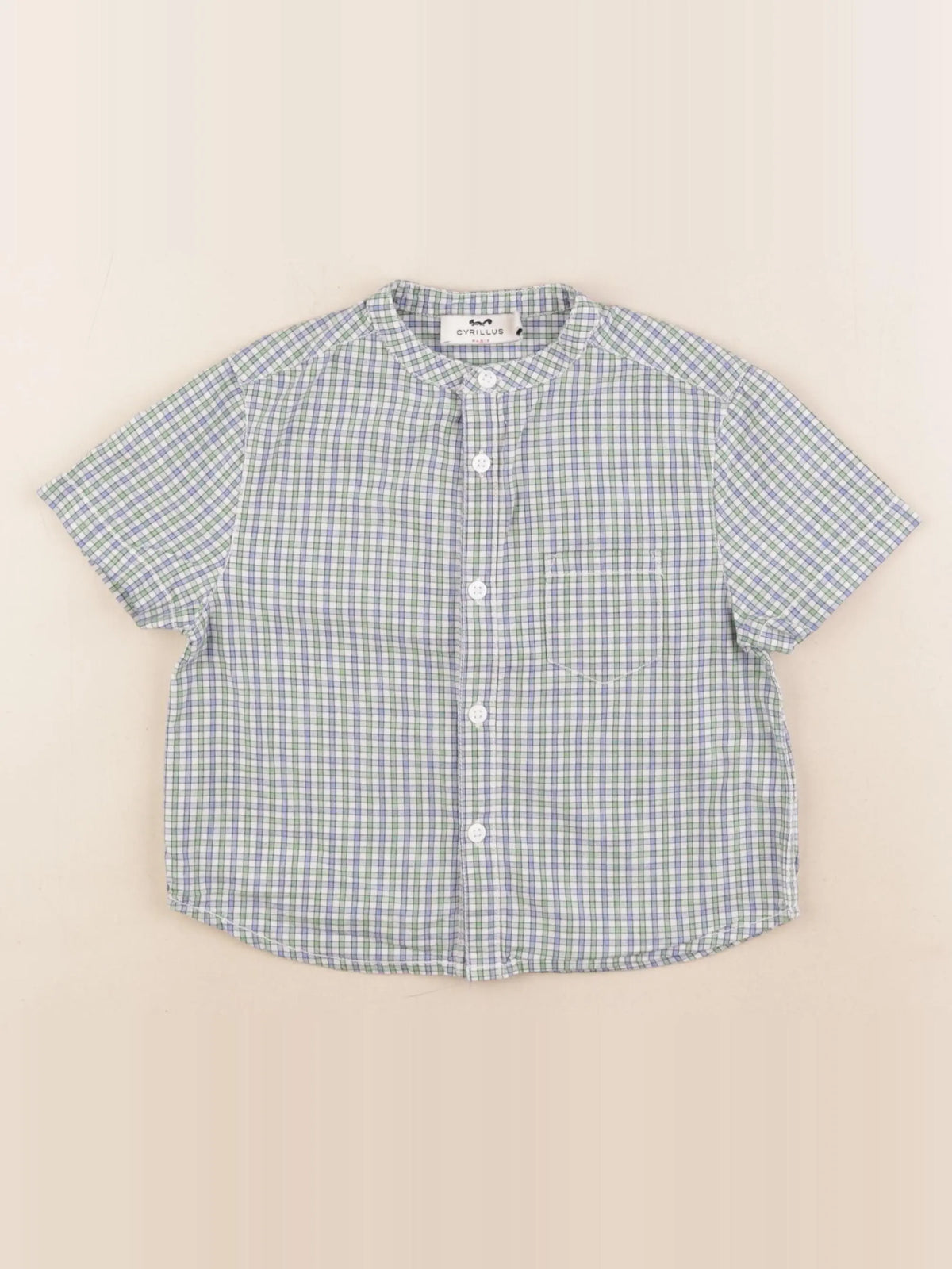 Cyrillus - chemise bleu, vert - 3 ans