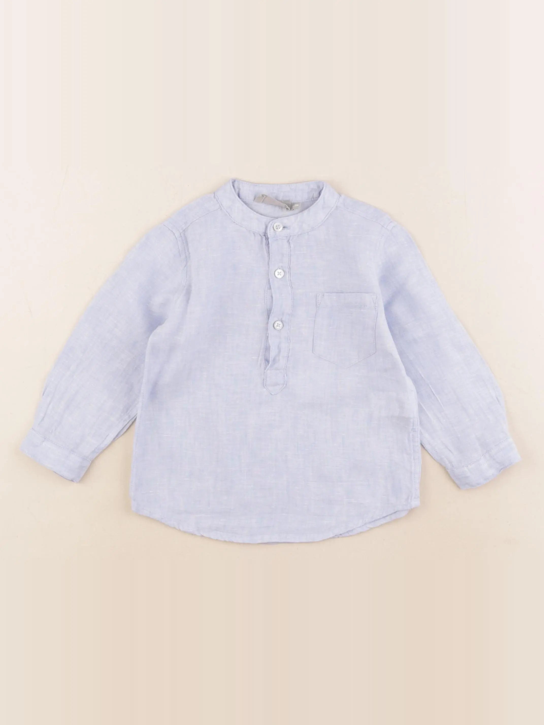 Boutchou - chemise bleu - 12 mois