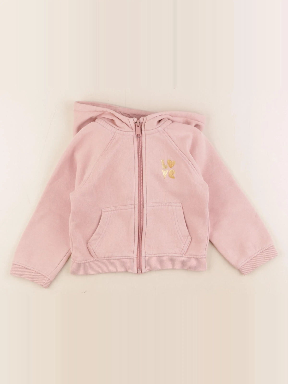Vertbaudet - sweat rose, or - 3 ans