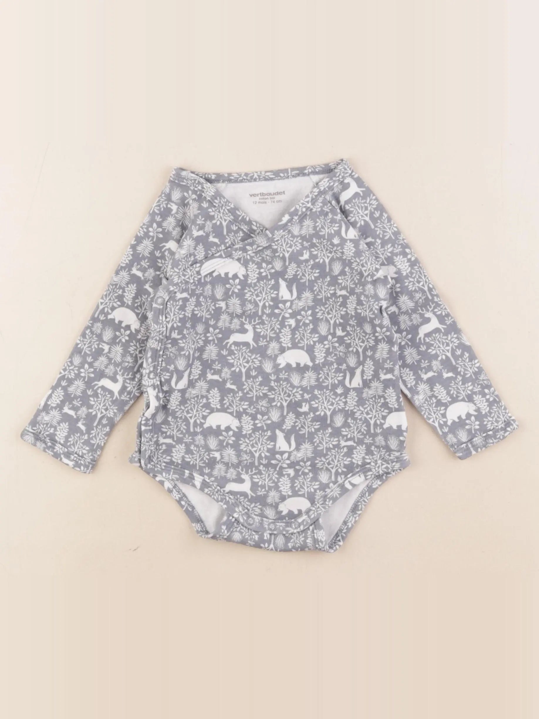Vertbaudet - body gris - 12 mois