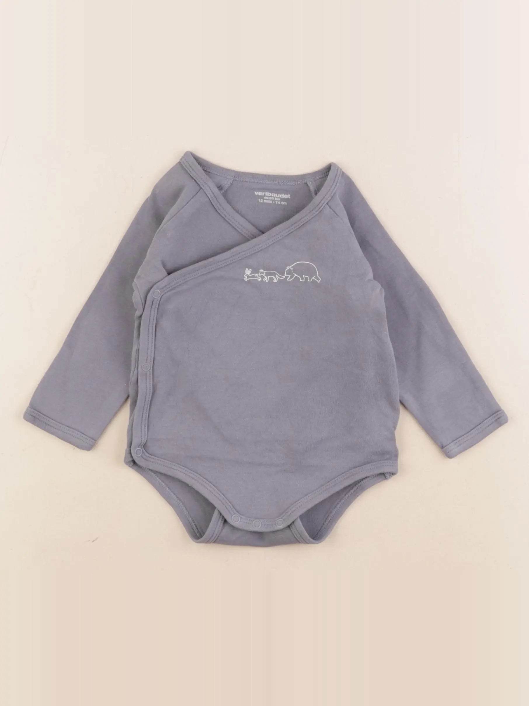Vertbaudet - body gris - 12 mois