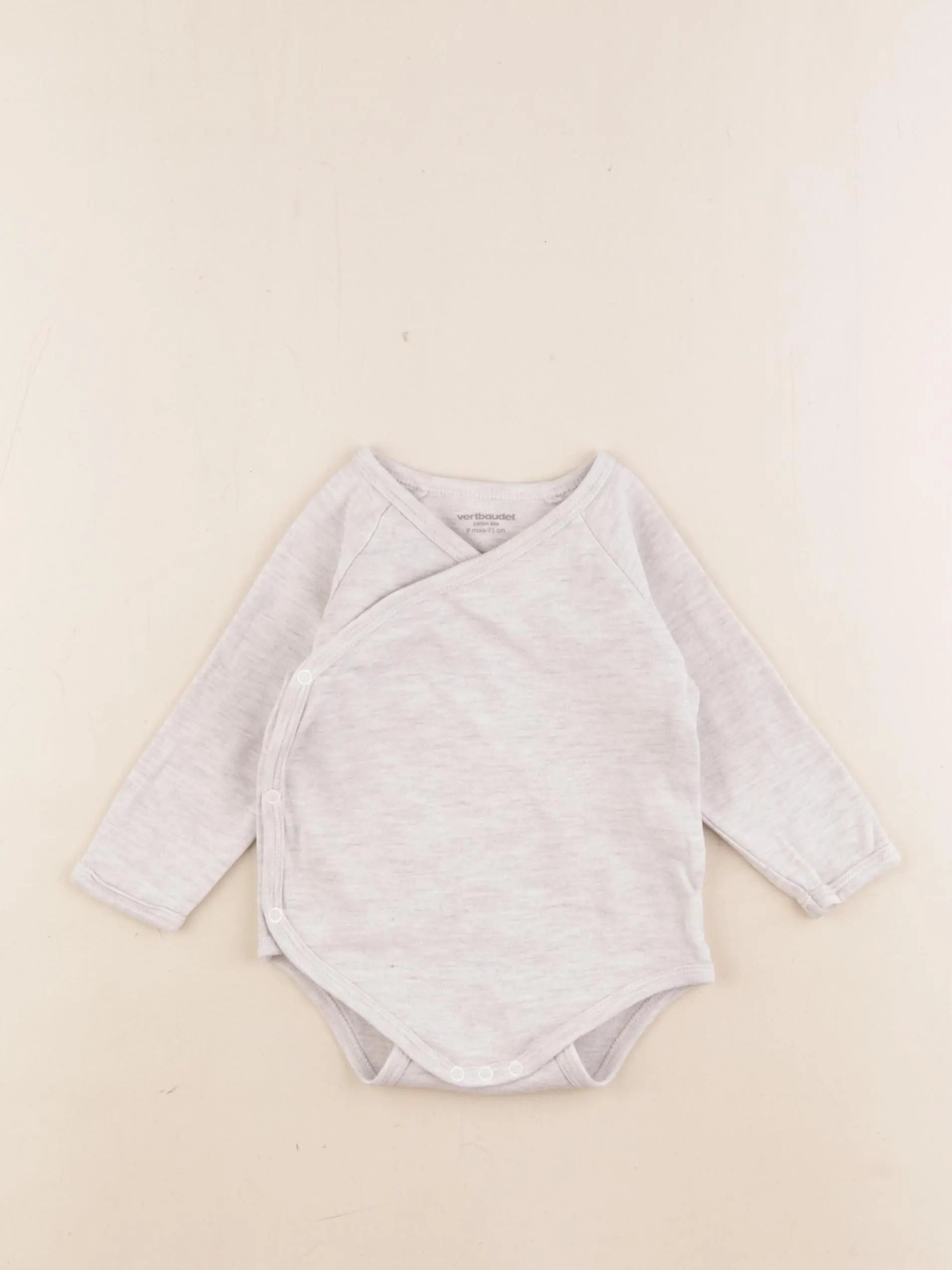 Vertbaudet - body gris - 9 mois