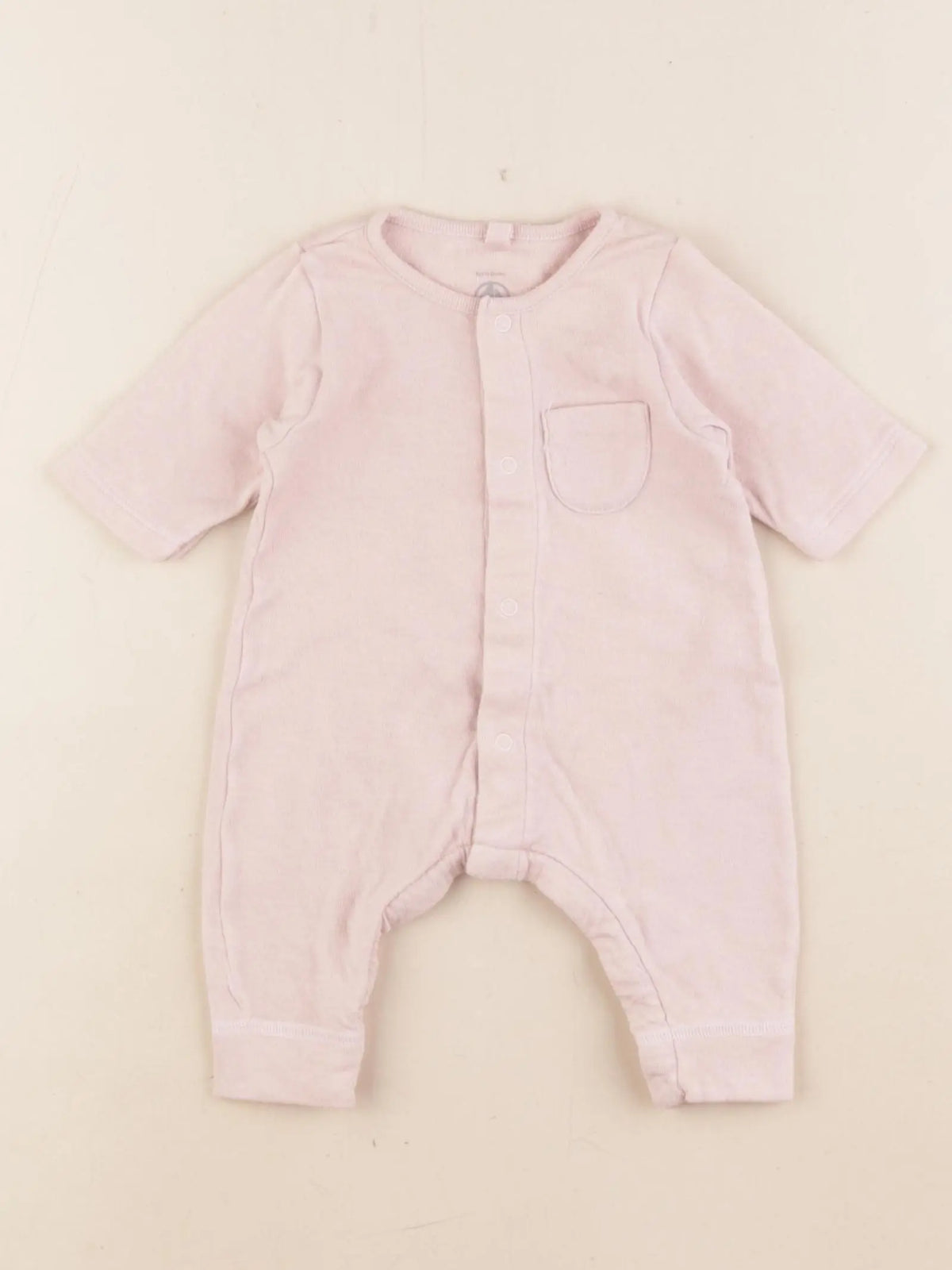 Petit Bateau - pyjama coton rose - 0 mois