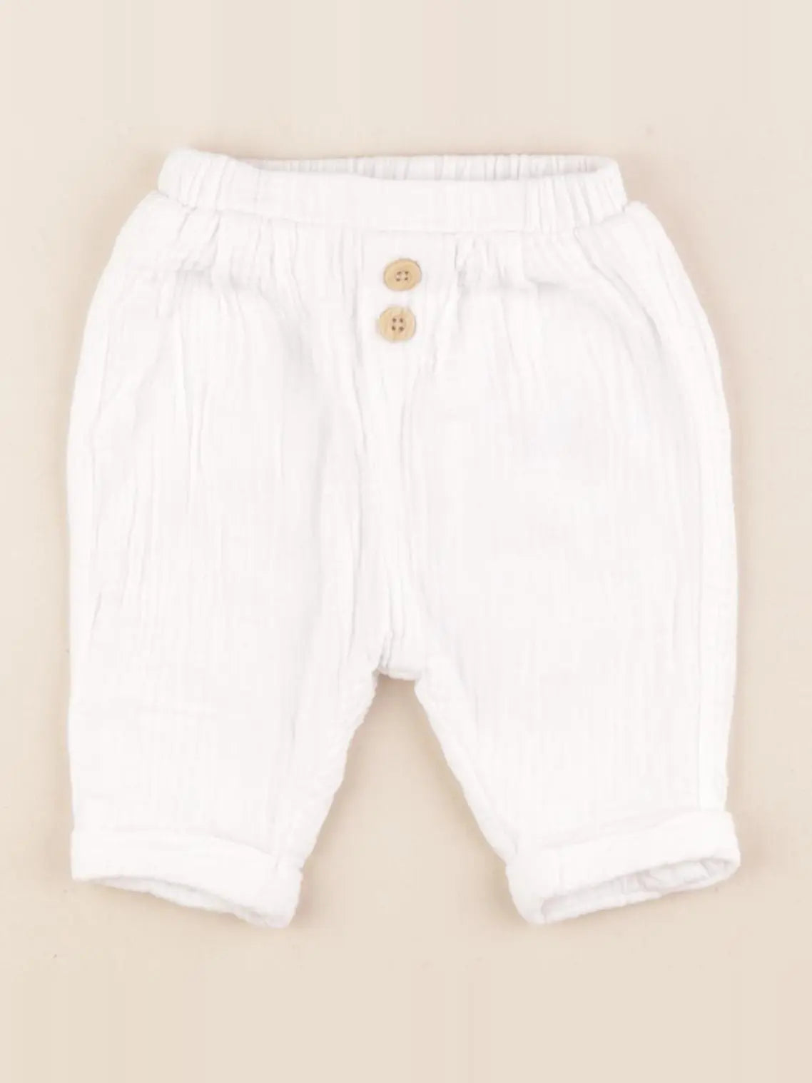 Vertbaudet - pantalon blanc - 1 mois