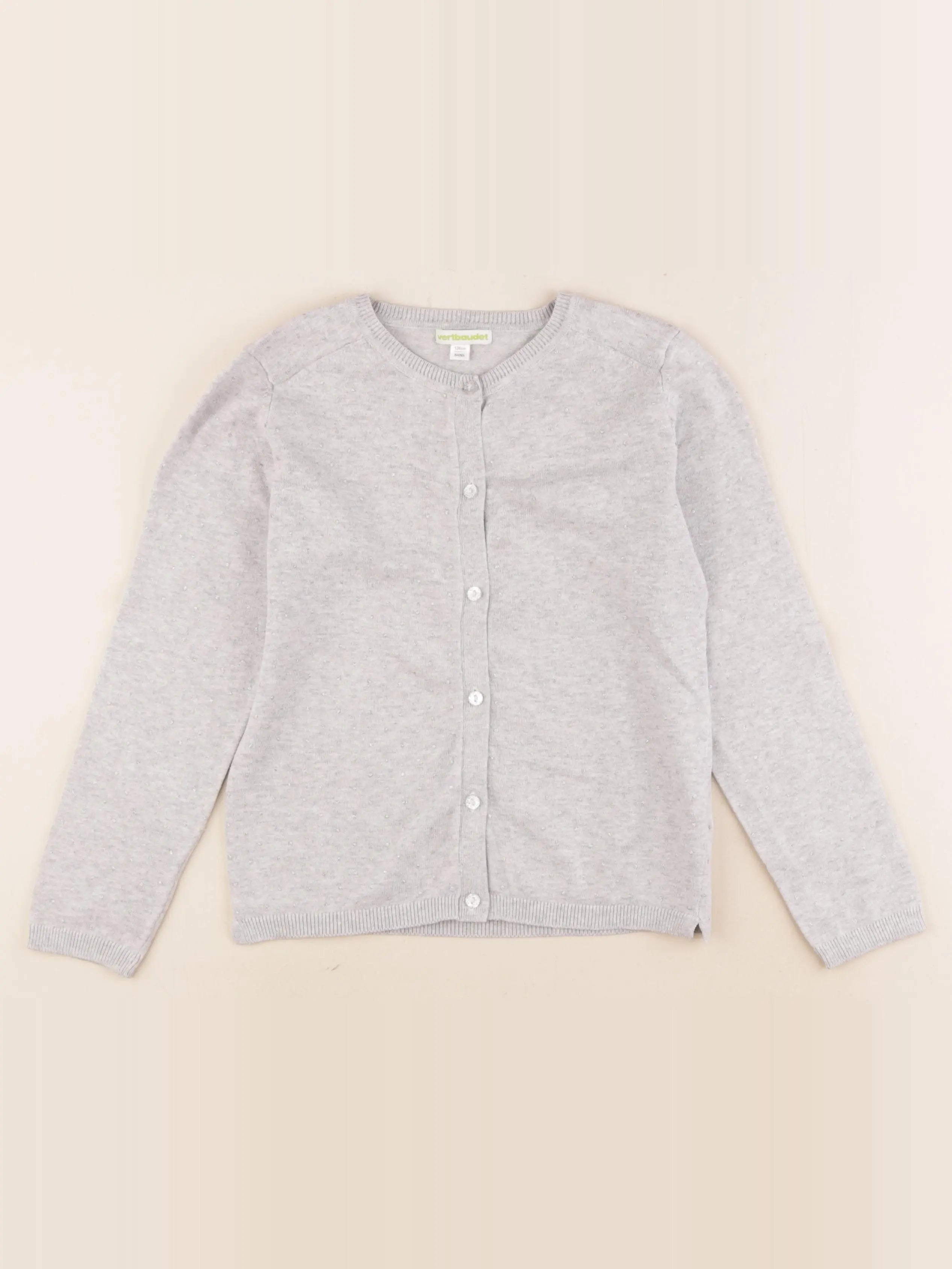 Vertbaudet - gilet gris, argent - 8 ans