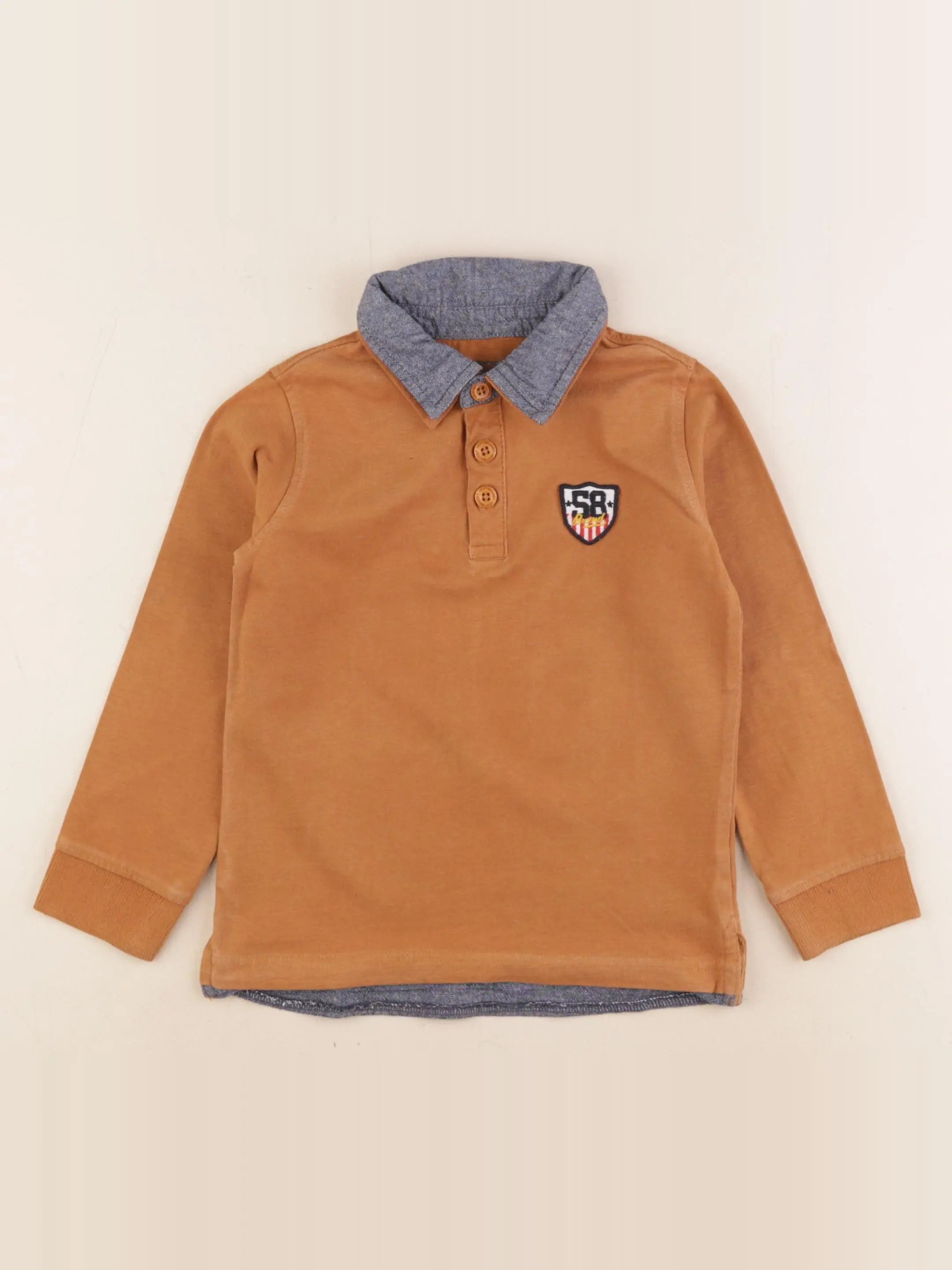 Vertbaudet - polo marron - 4 ans