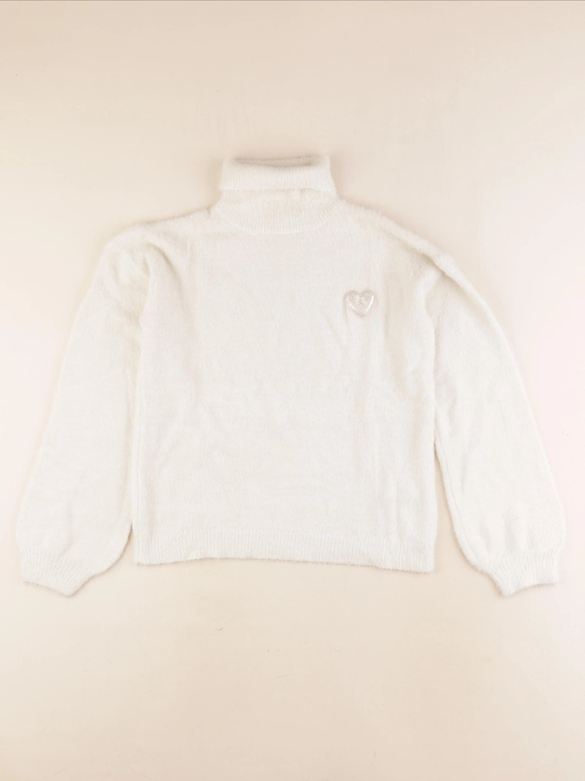 Vertbaudet - pull beige, or - 12 ans