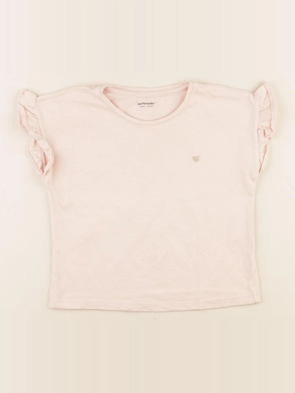 Vertbaudet - tee-shirt or, rose - 4 ans