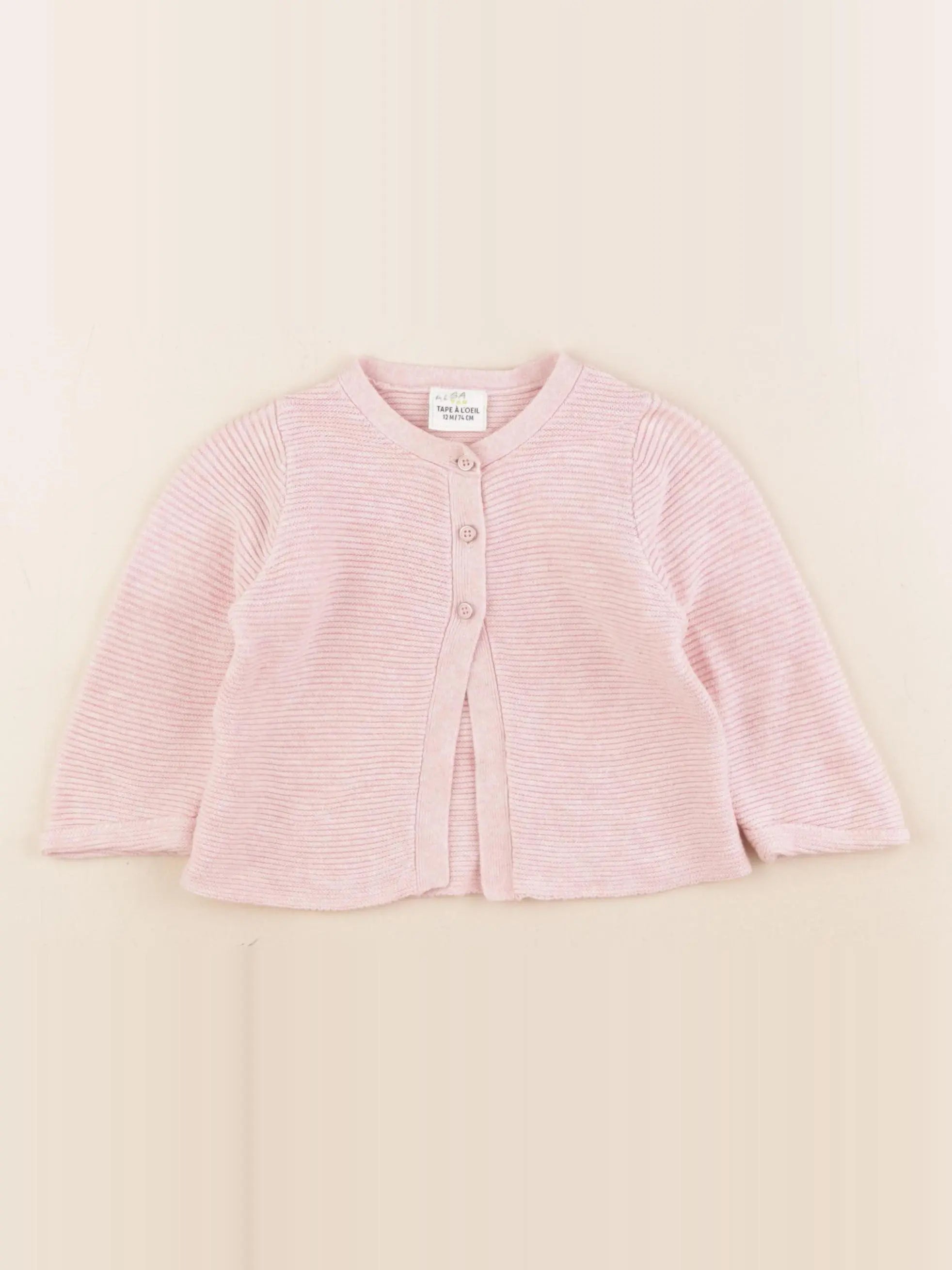 Tape à l'oeil - gilet rose - 12 mois