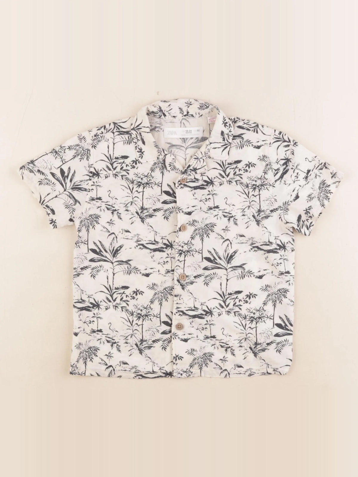 Zara - chemise beige, noir - 18/24 mois