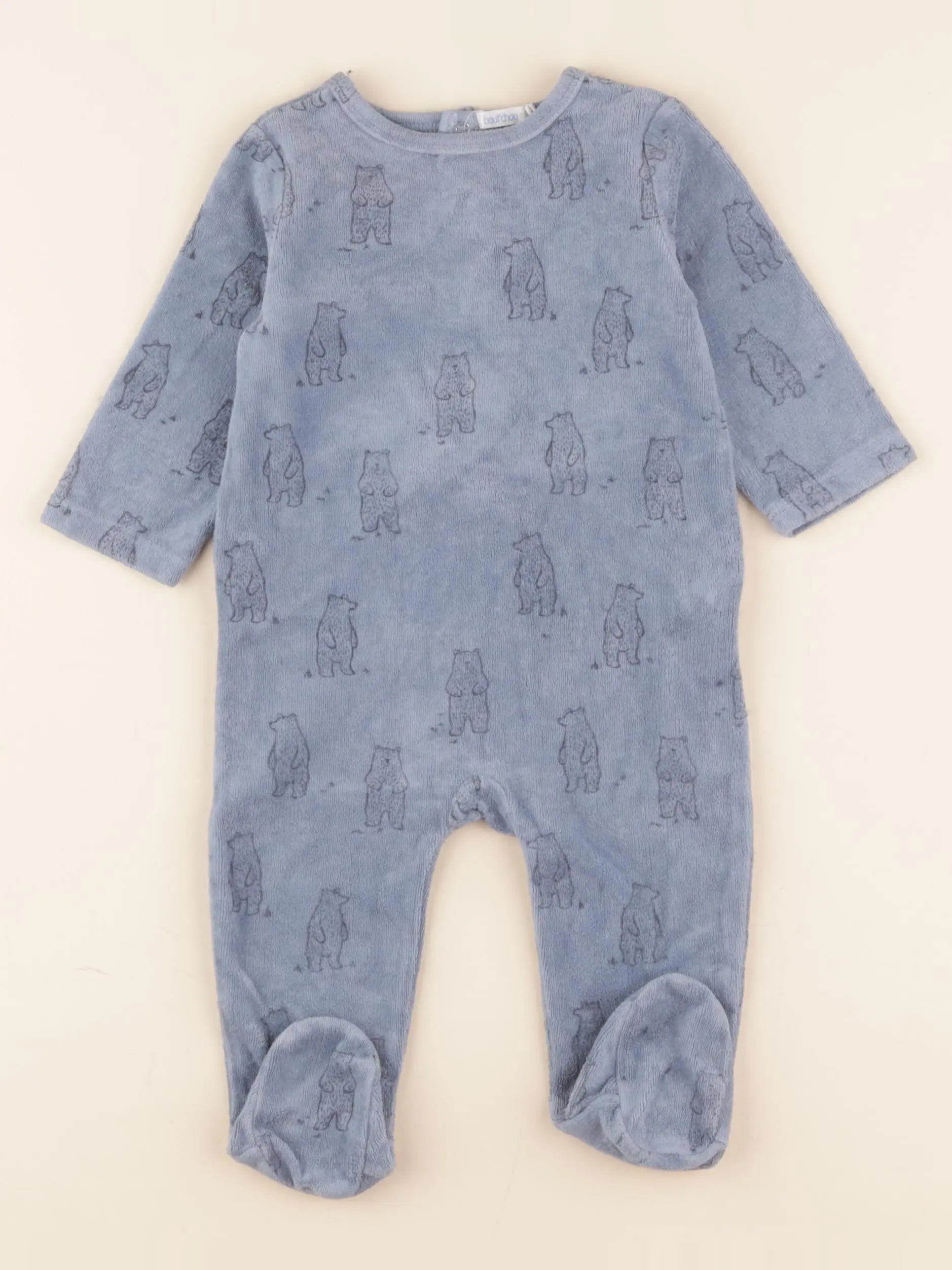 Boutchou - pyjama velours bleu - 6 mois