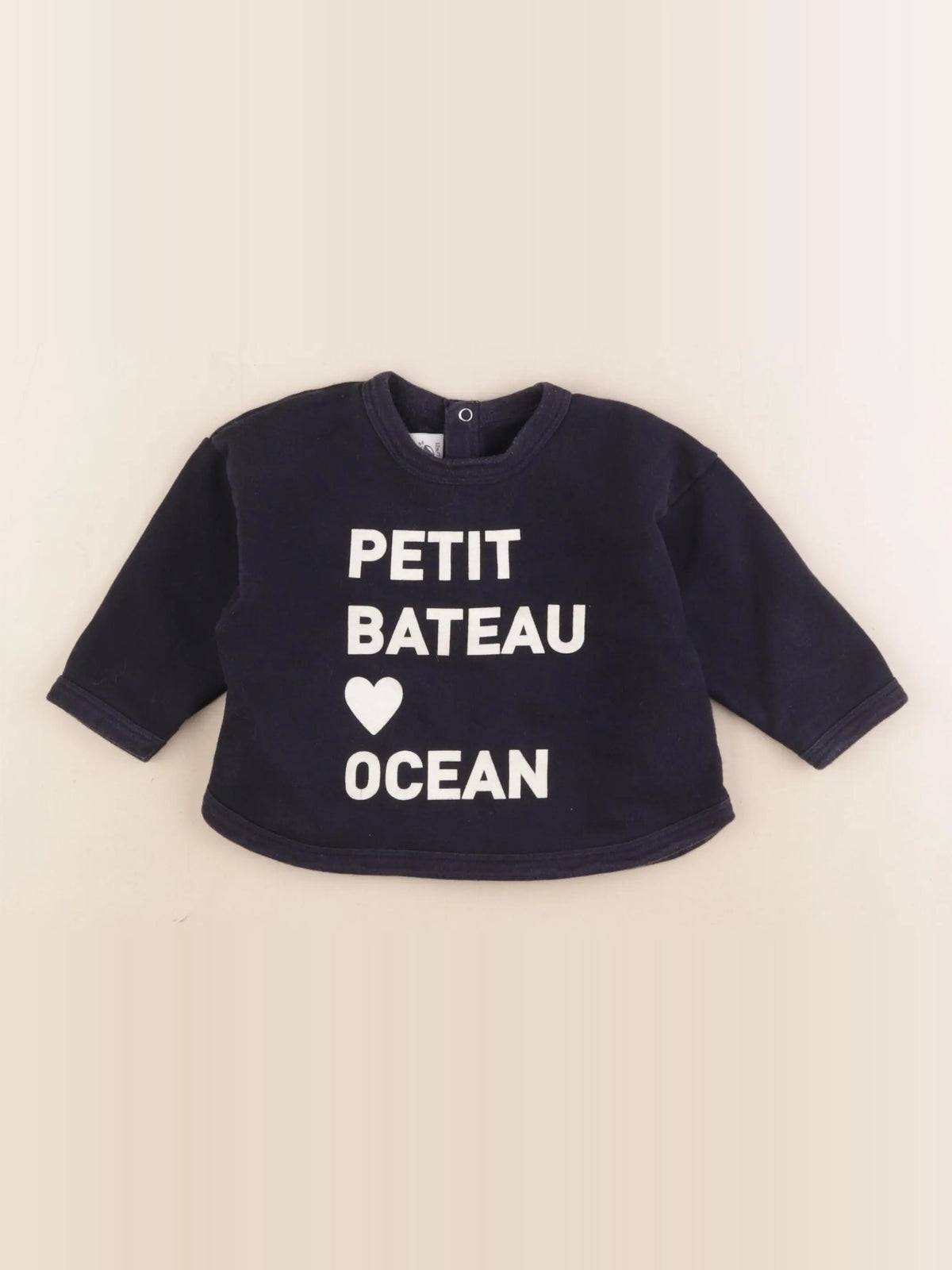 Petit Bateau - sweat bleu - 12 mois