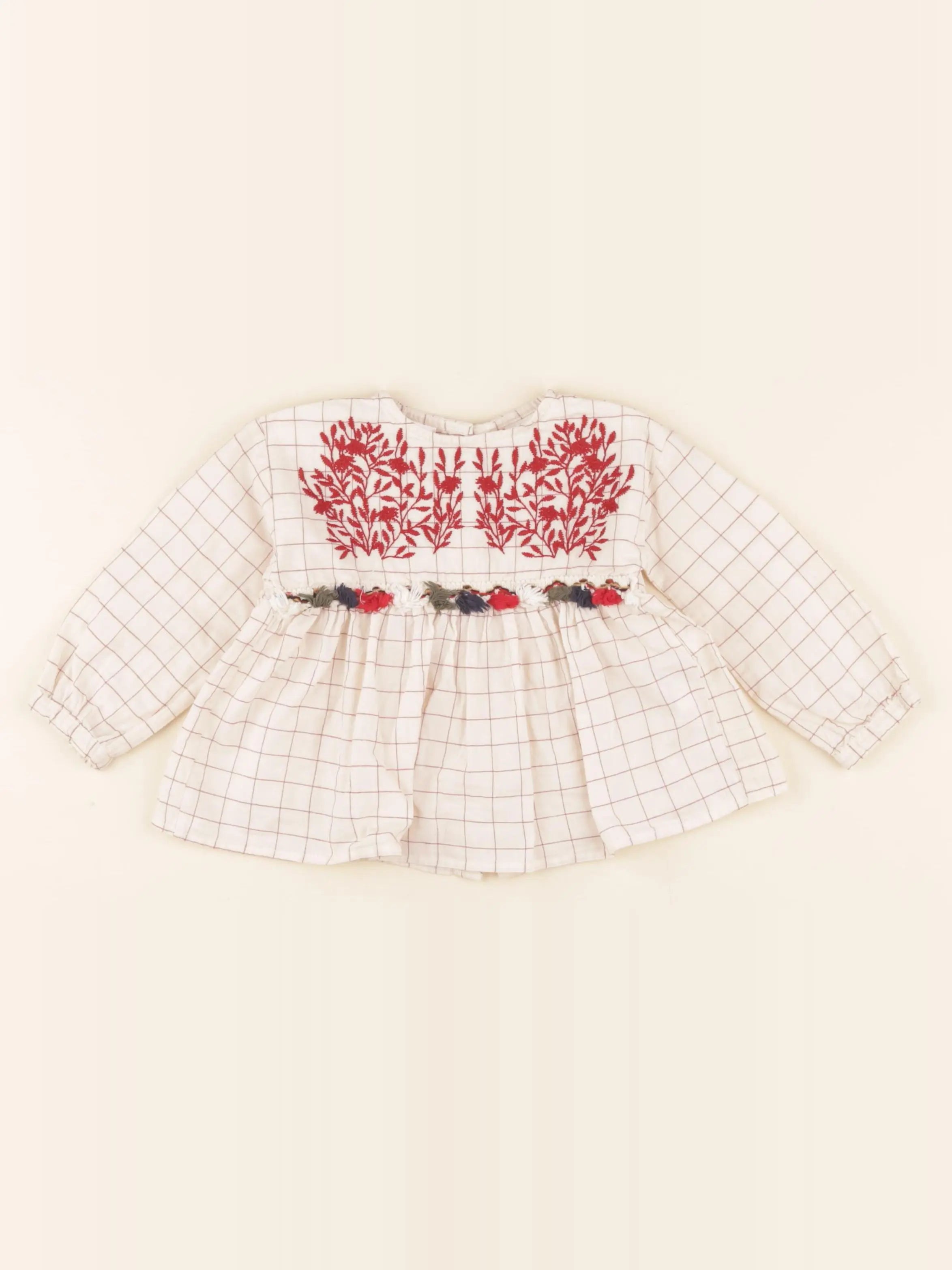 Zara - blouse beige - 6/9 mois