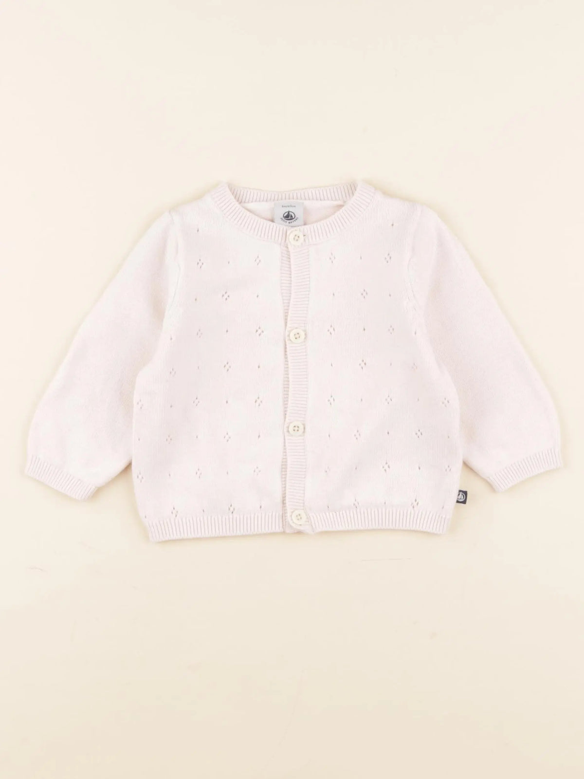 Petit Bateau - gilet rose - 6 mois